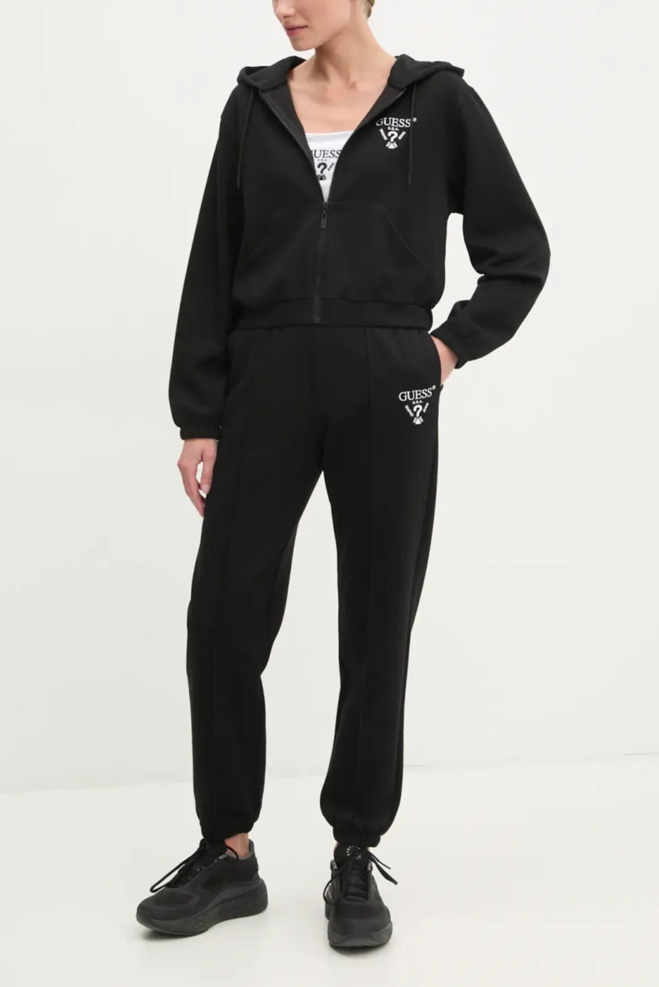 FELPA CROP GUESS ROBERTA FULLZIP