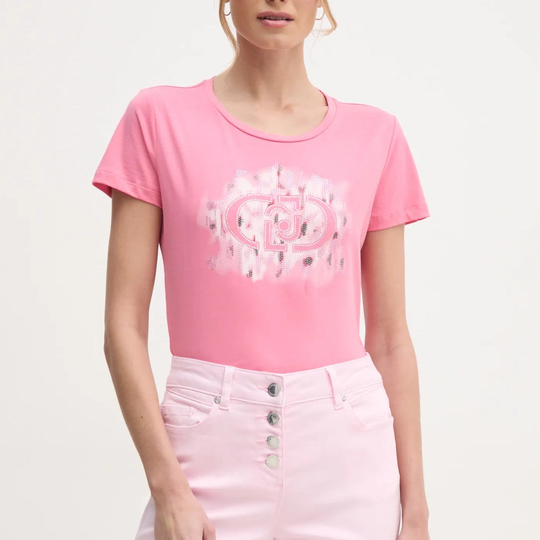 TSHIRT LIUJO MC STAMPA STRASS