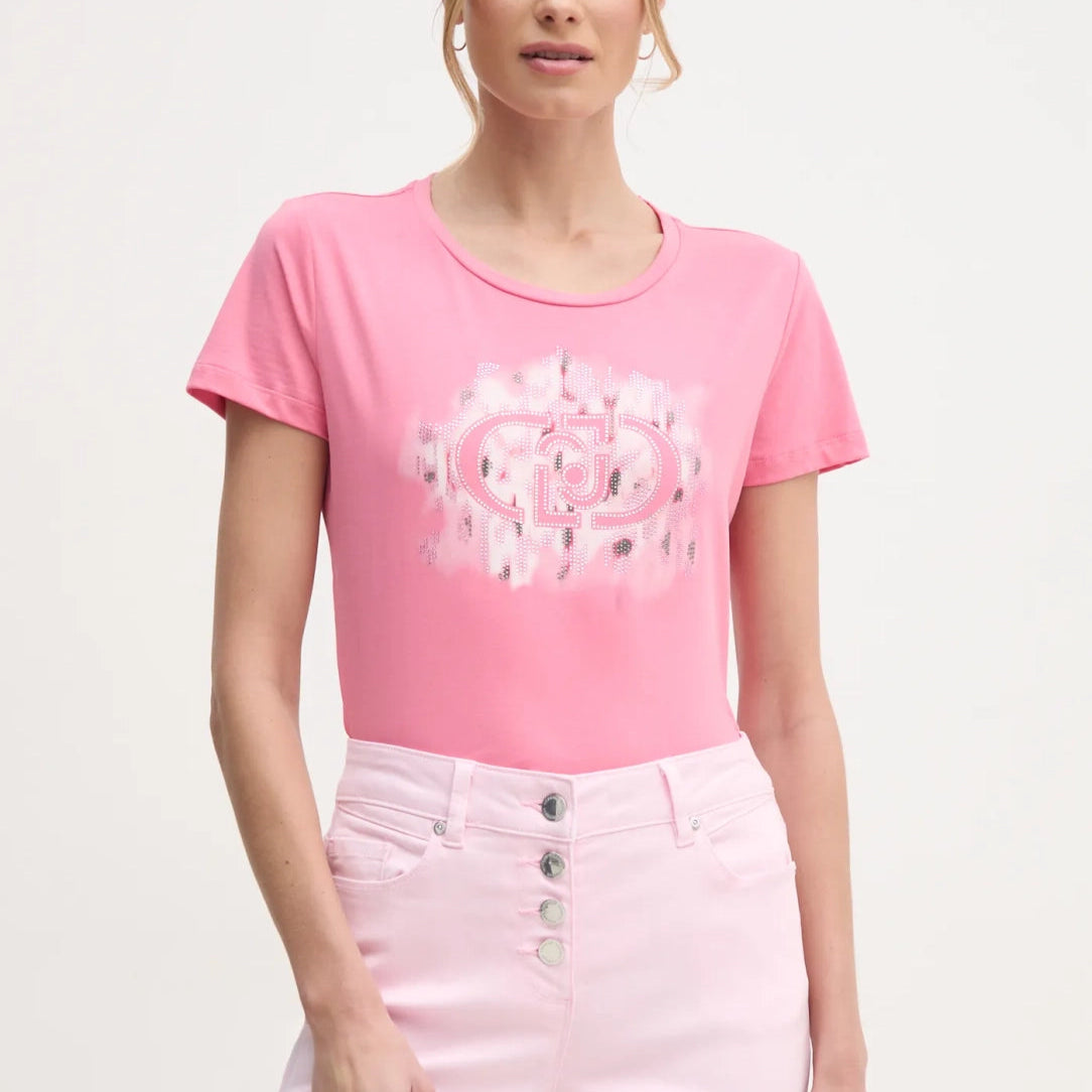 TSHIRT LIUJO MC STAMPA STRASS