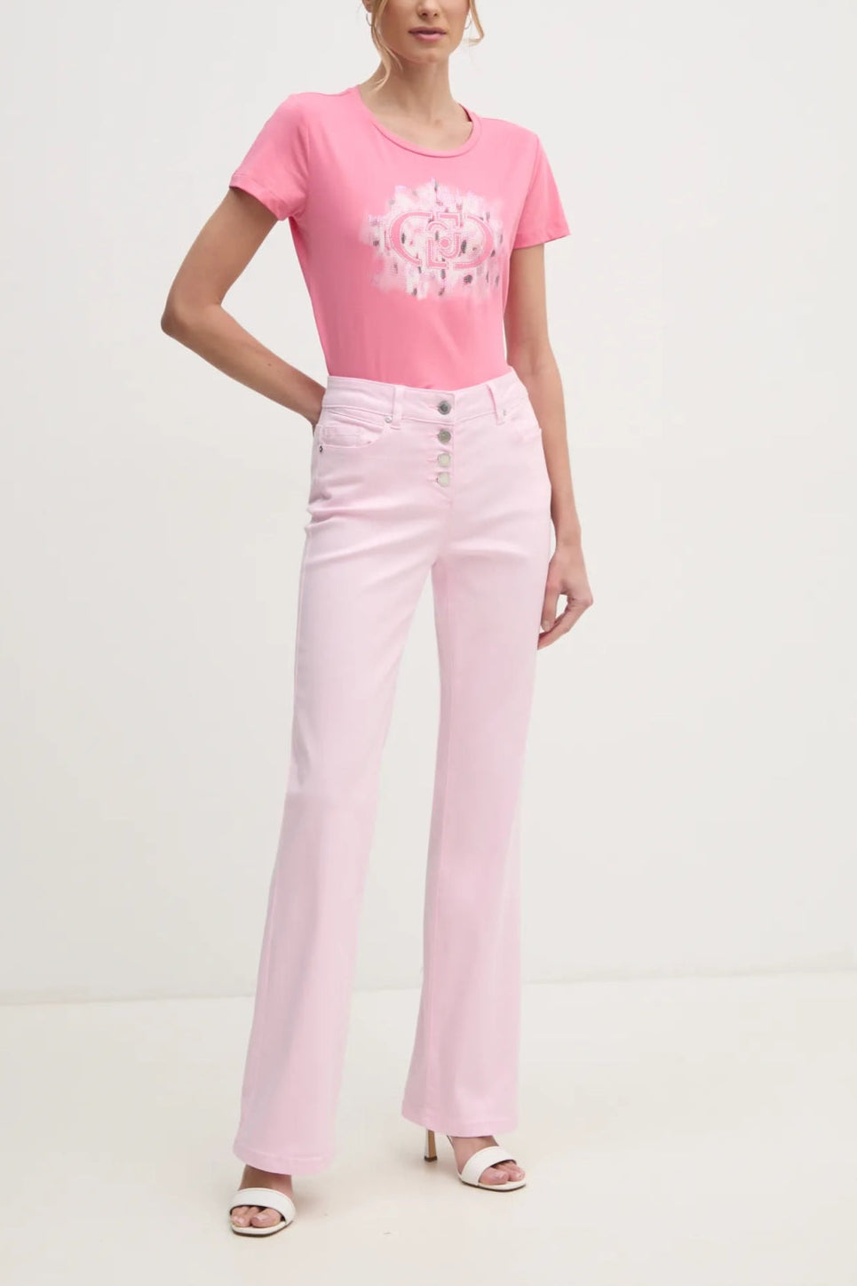 TSHIRT LIUJO MC STAMPA STRASS