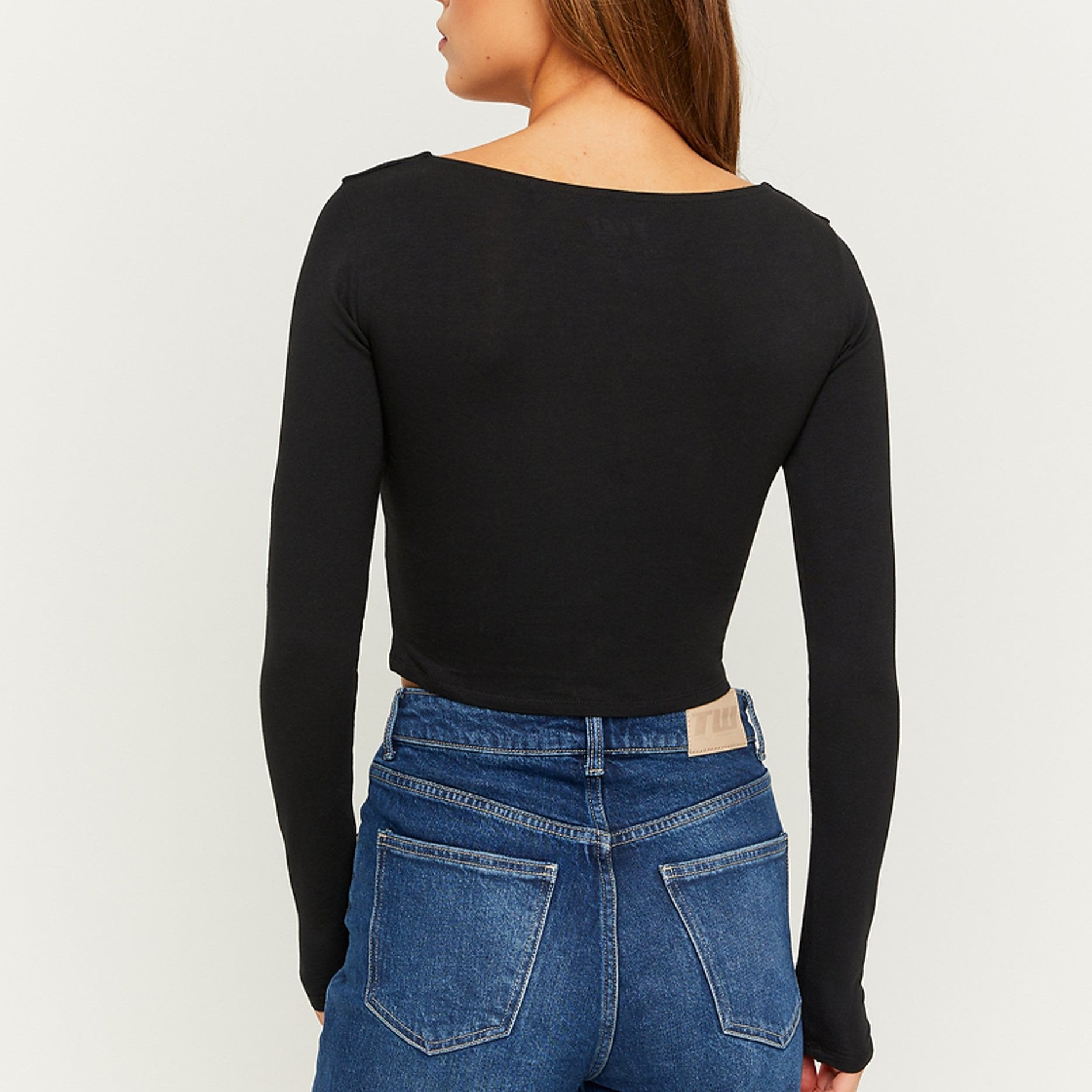 TOP SEM LARA MANICA LUNGA SCOLLO QUADRATO