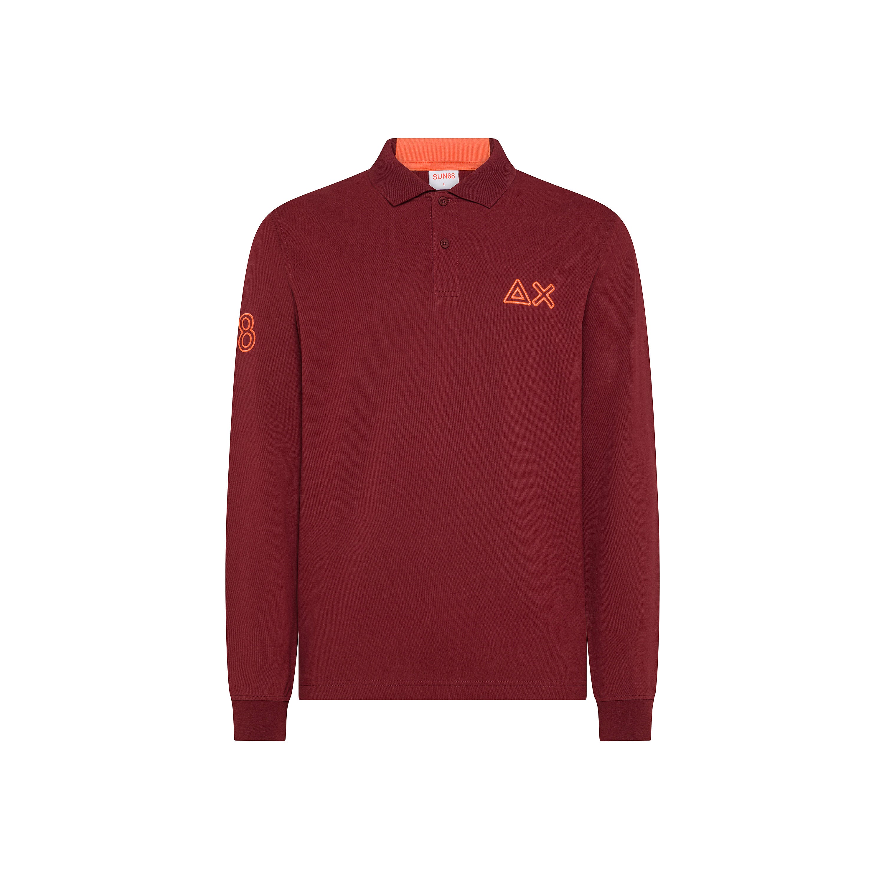 POLO SUN68 ML BIG LOGO FLUO