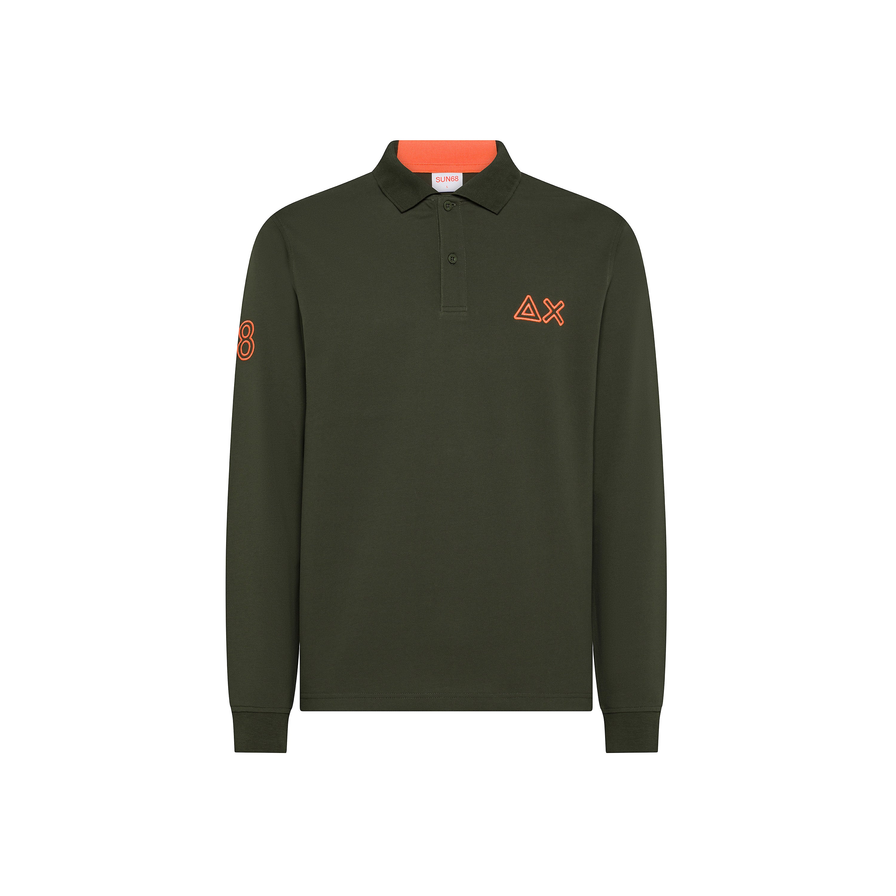 POLO SUN68 ML BIG LOGO FLUO