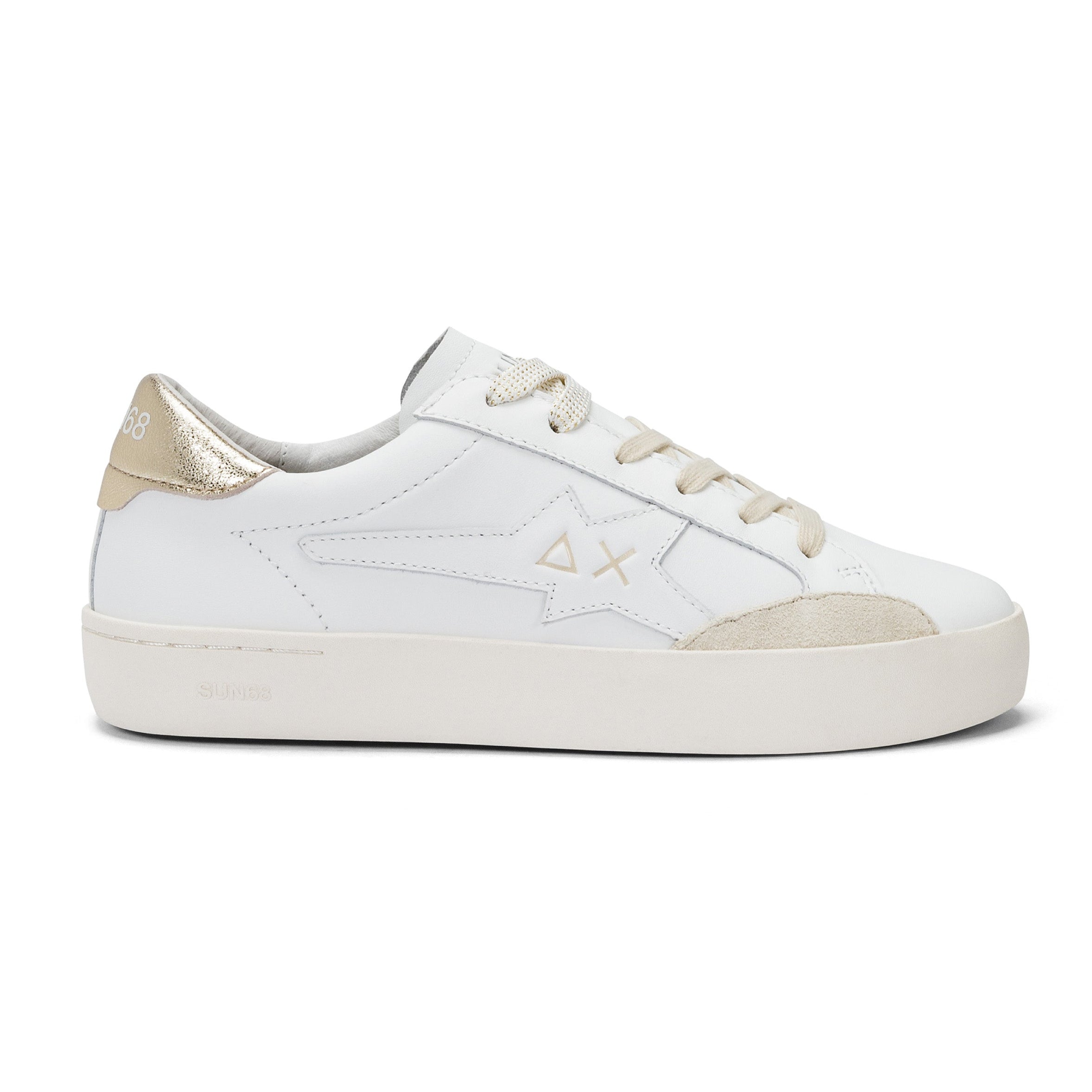 SCARPE SUN68 W KATY LEATHER BIANCO ORO