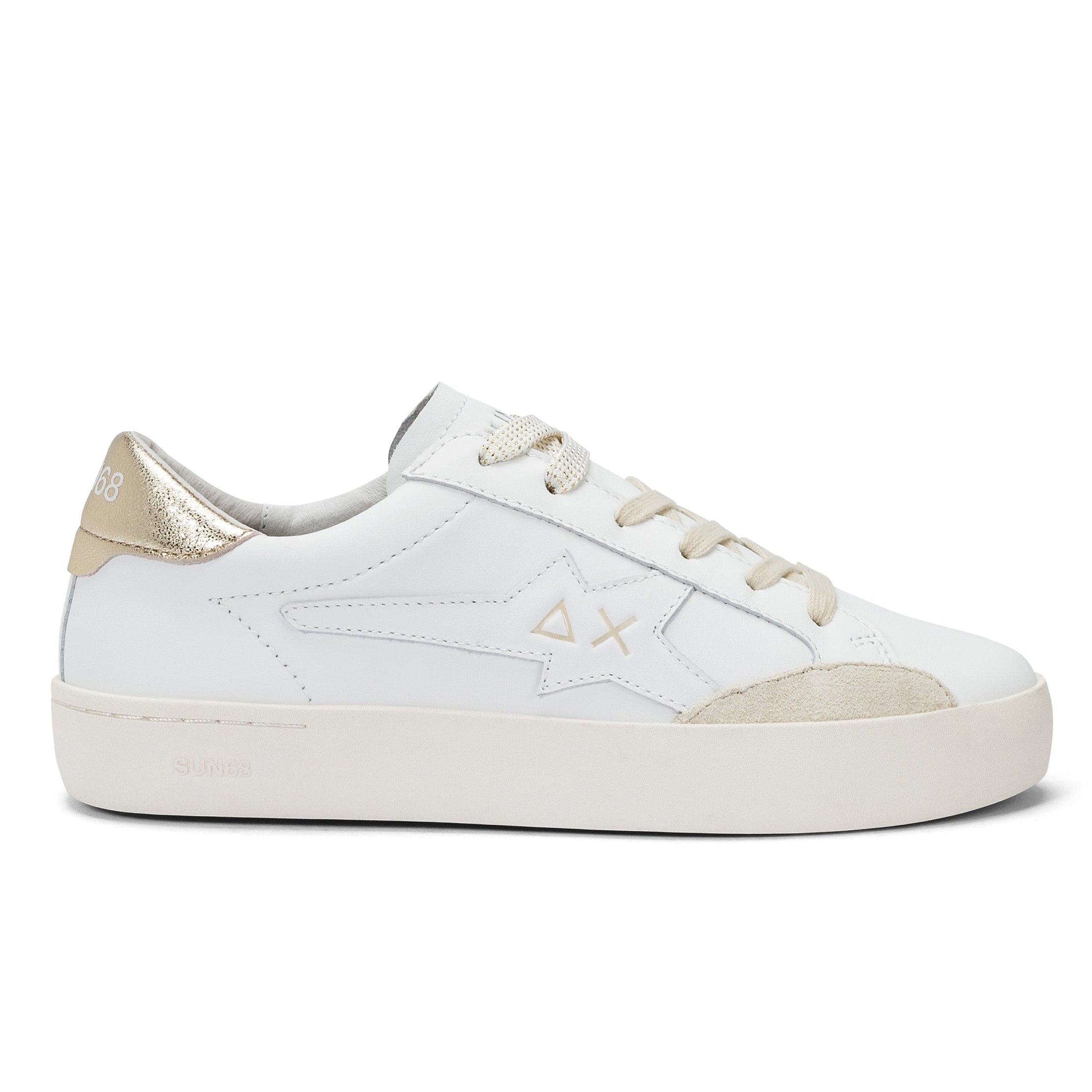 SCARPE SUN68 W KATY LEATHER BIANCO ORO