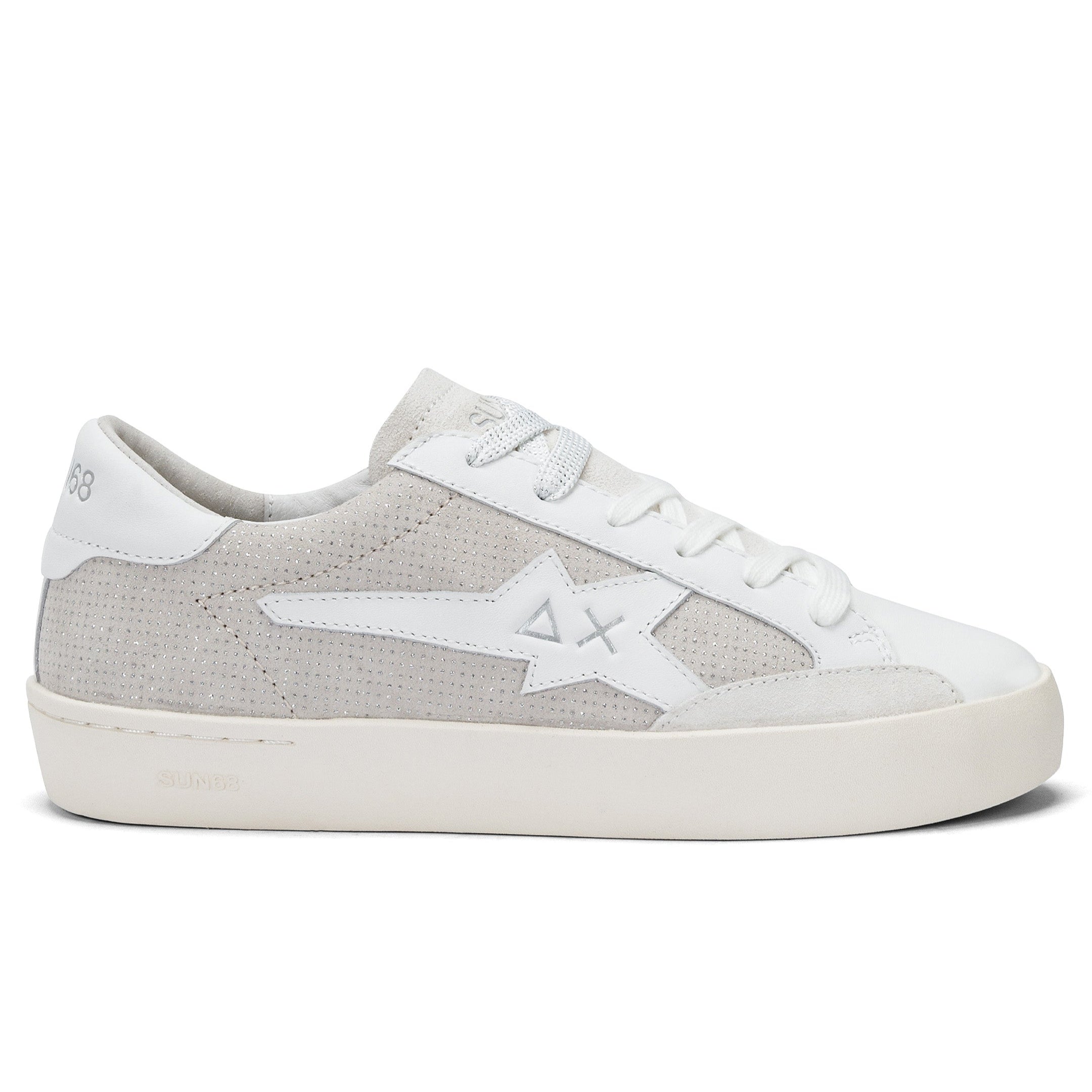 SCARPE SUN68 W KATY LEATHER BIANCO ARGENTO