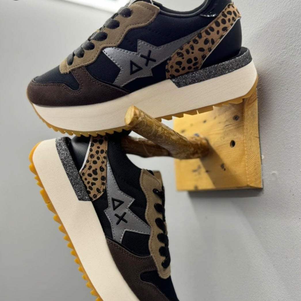 SNEAKERS SUN68 BIG STARGIRL MIX MATERIAL NERO