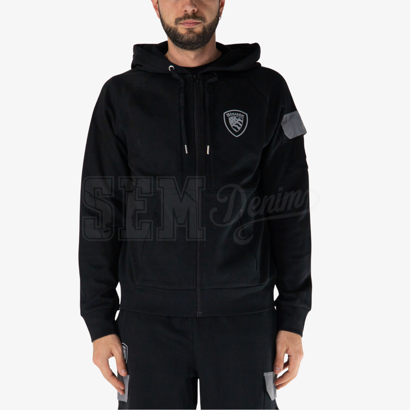 FELPA BLAUER BEAL CON CAPPUCCIO ZIP REPLEX