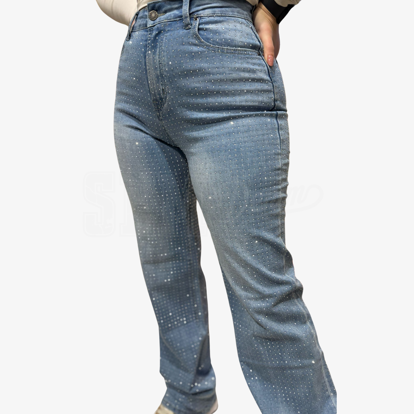 JEANS SEM BERNRDA V. ALTA WIDE LEG STUDS ALL OVER