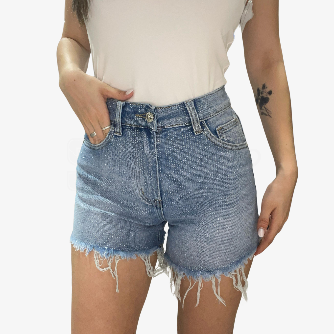 SHORT SEM CHIARA PANTALONCHINO F.STRAPPATO STAMPA LUREX