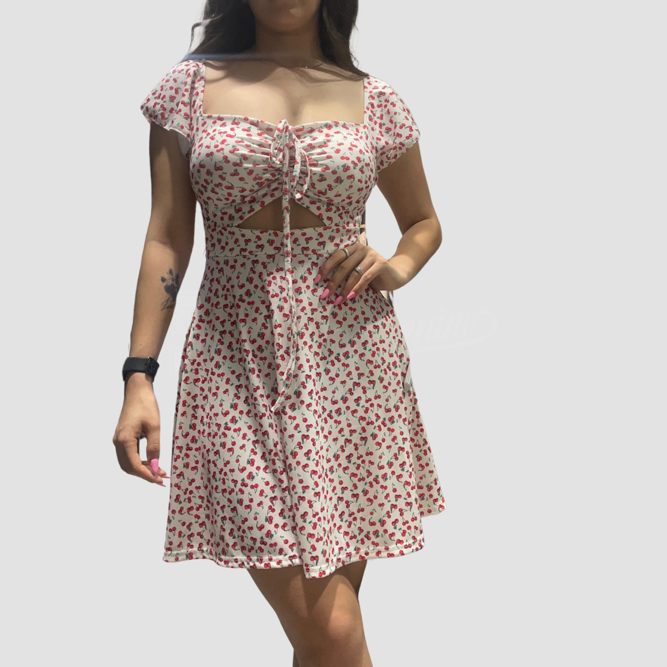 VESTITO MINI SCOLLO CUORE ALLACCIATO IN VITA APERTURA