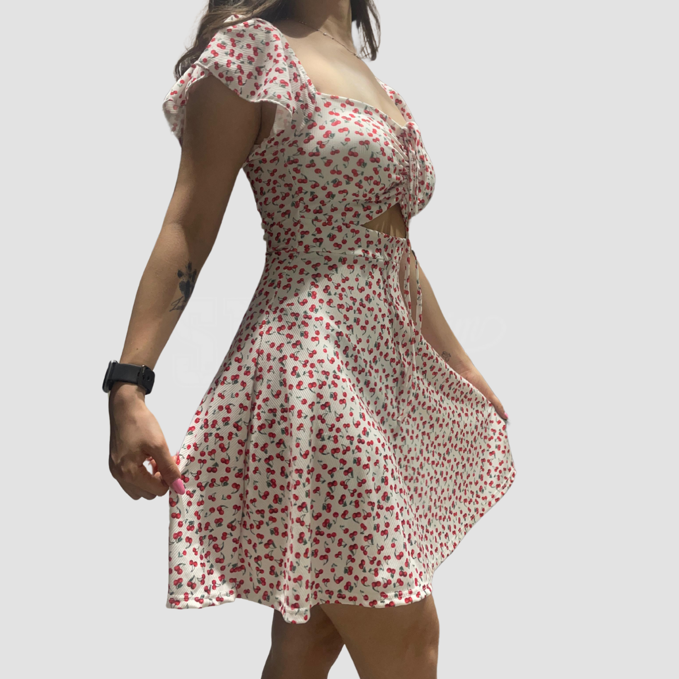 VESTITO MINI SCOLLO CUORE ALLACCIATO IN VITA APERTURA