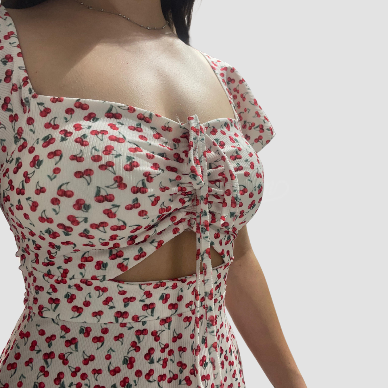 VESTITO MINI SCOLLO CUORE ALLACCIATO IN VITA APERTURA