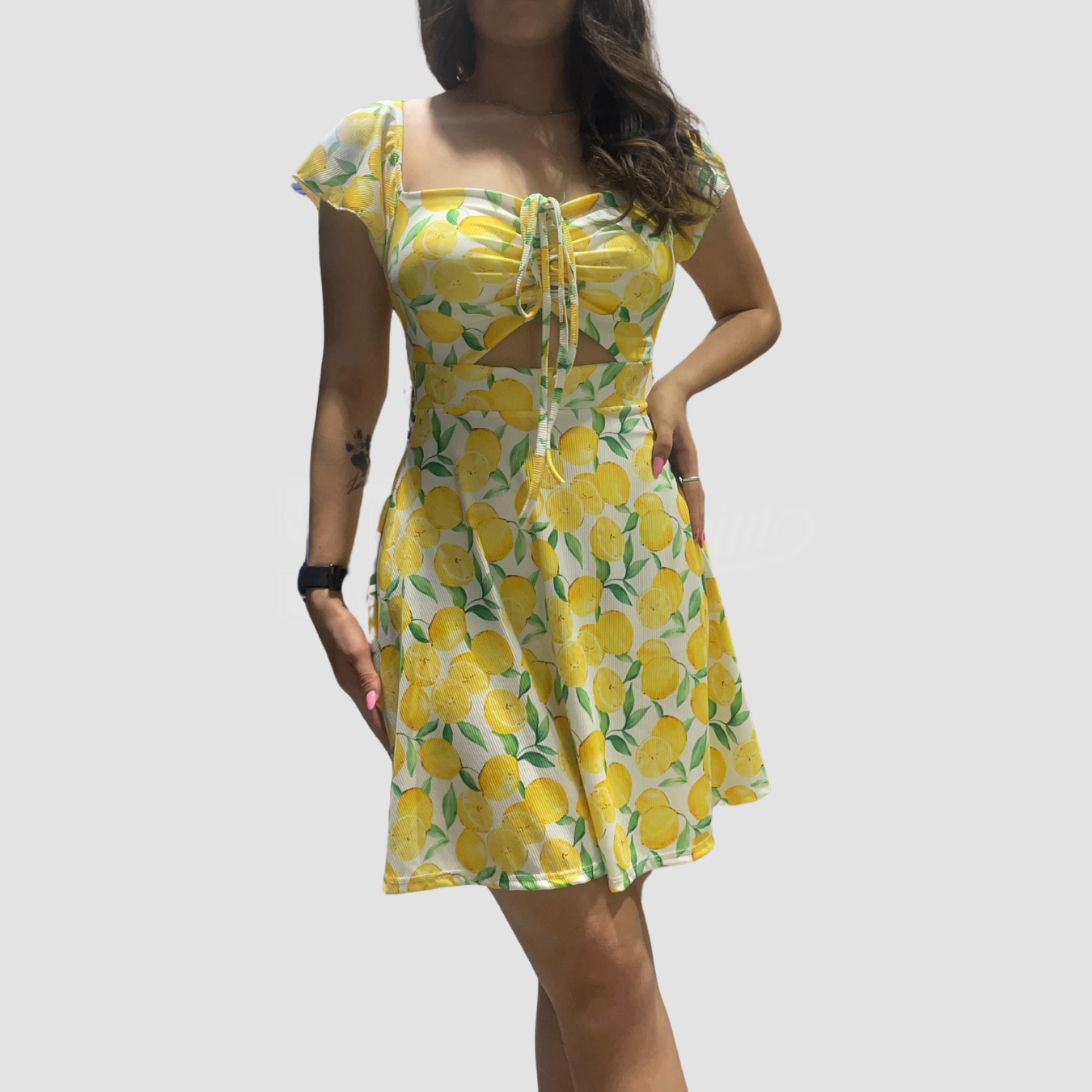 VESTITO MINI SCOLLO CUORE ALLACCIATO IN VITA APERTURA
