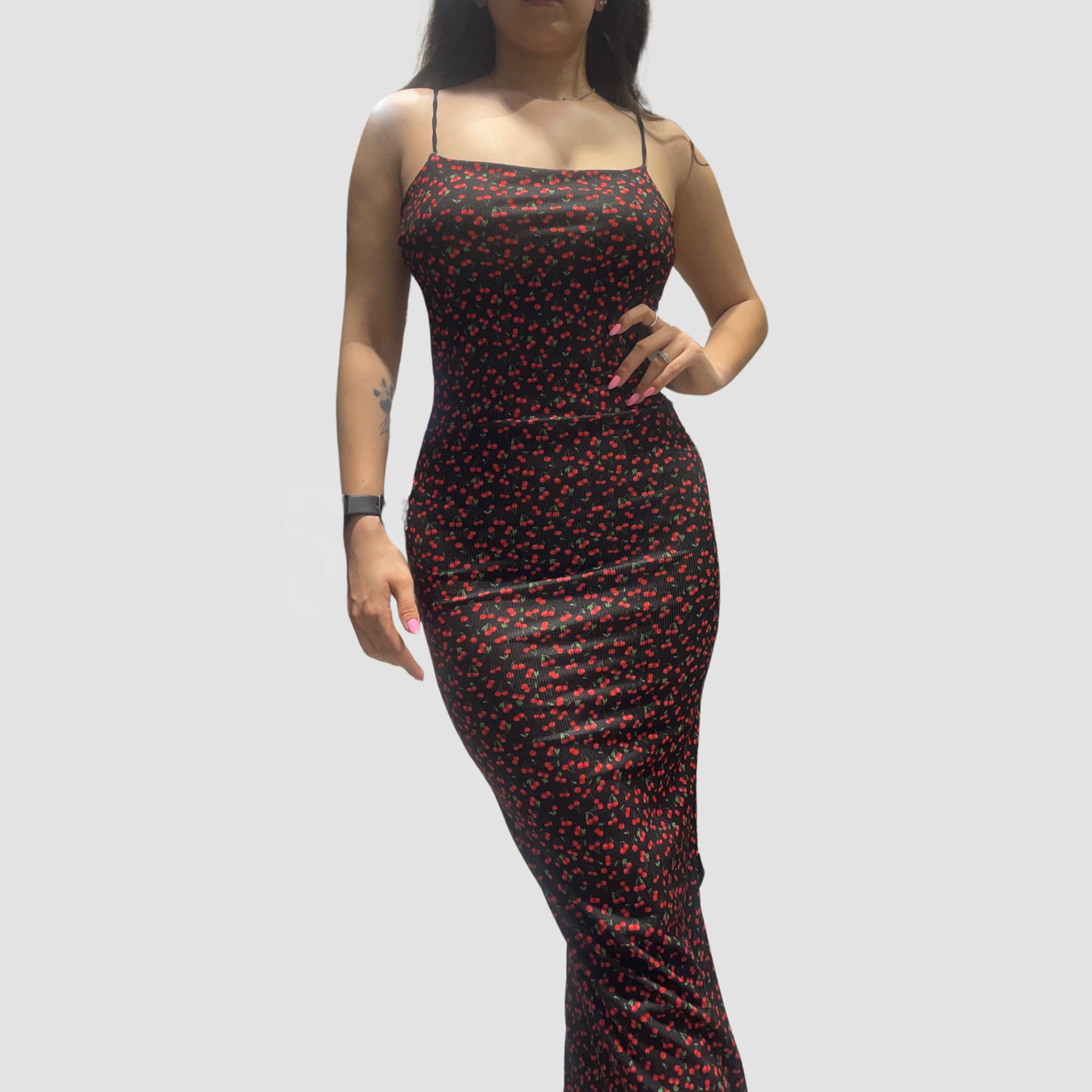 VESTITO LUNGO SPALLINE TUBINO COSTINE IN FANTASIA