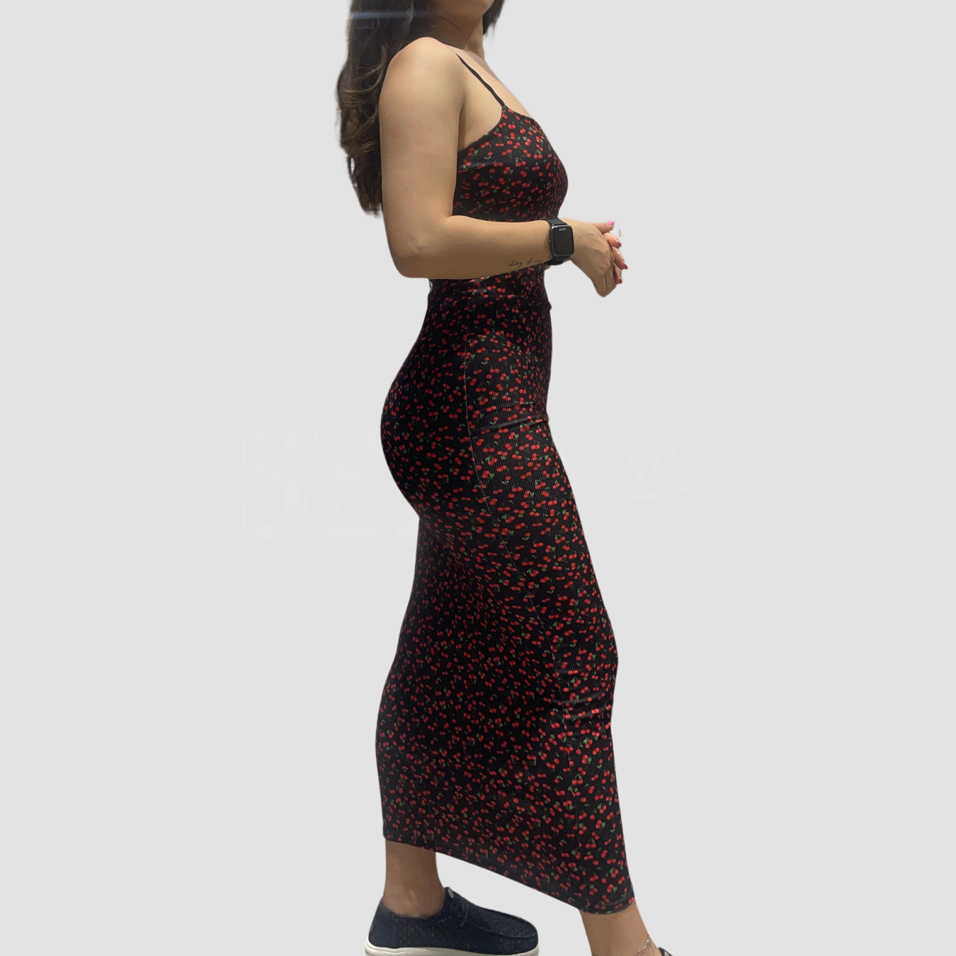 VESTITO LUNGO SPALLINE TUBINO COSTINE IN FANTASIA