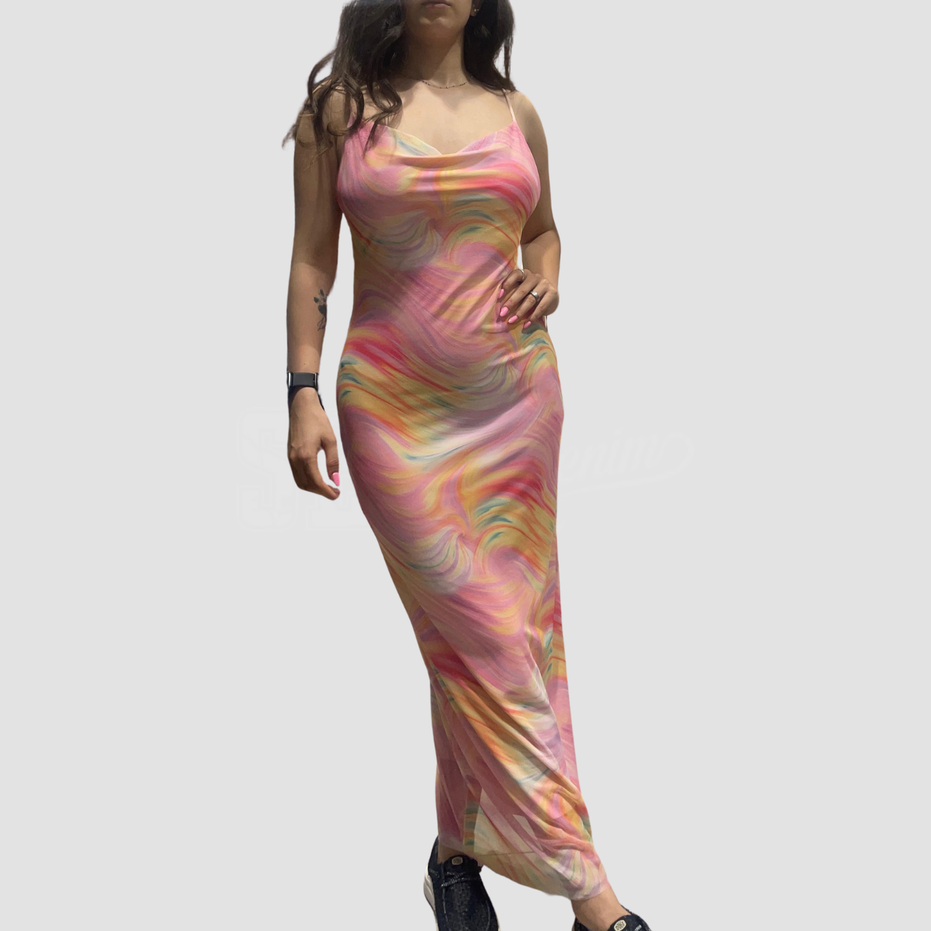 ABITO SBALLINE EFFETTO VELATO SCOLLO FRONTE E RETRO