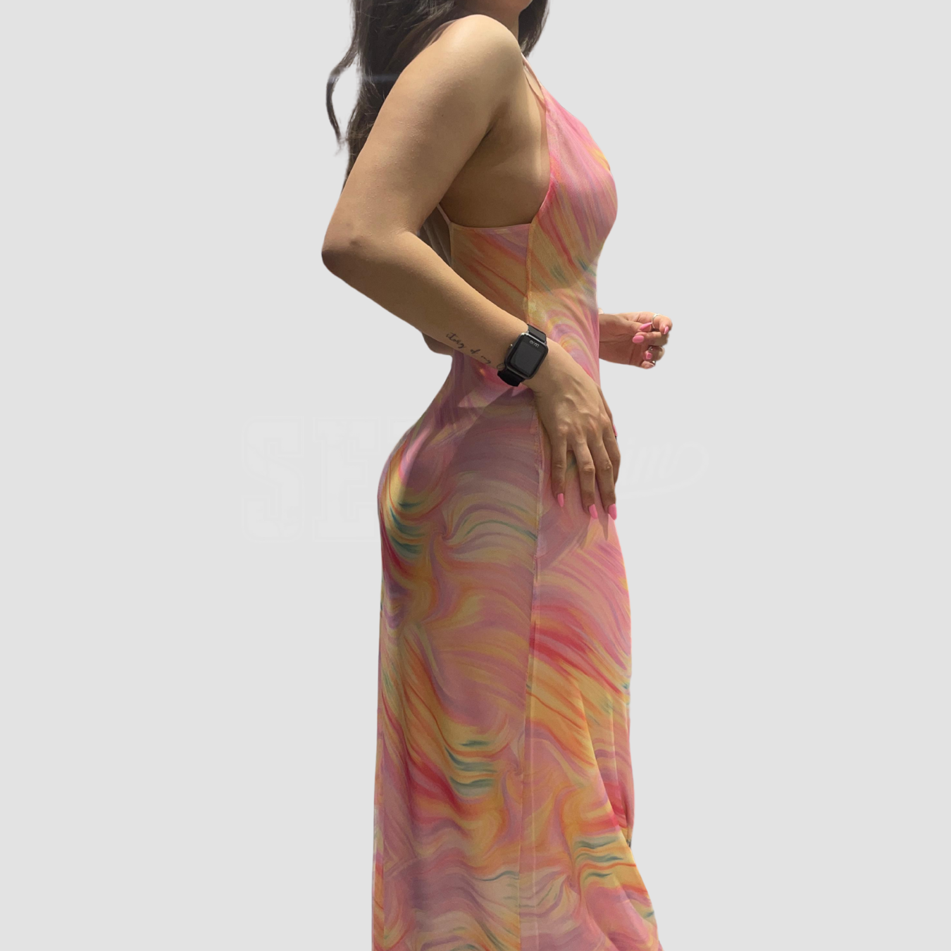 ABITO SBALLINE EFFETTO VELATO SCOLLO FRONTE E RETRO