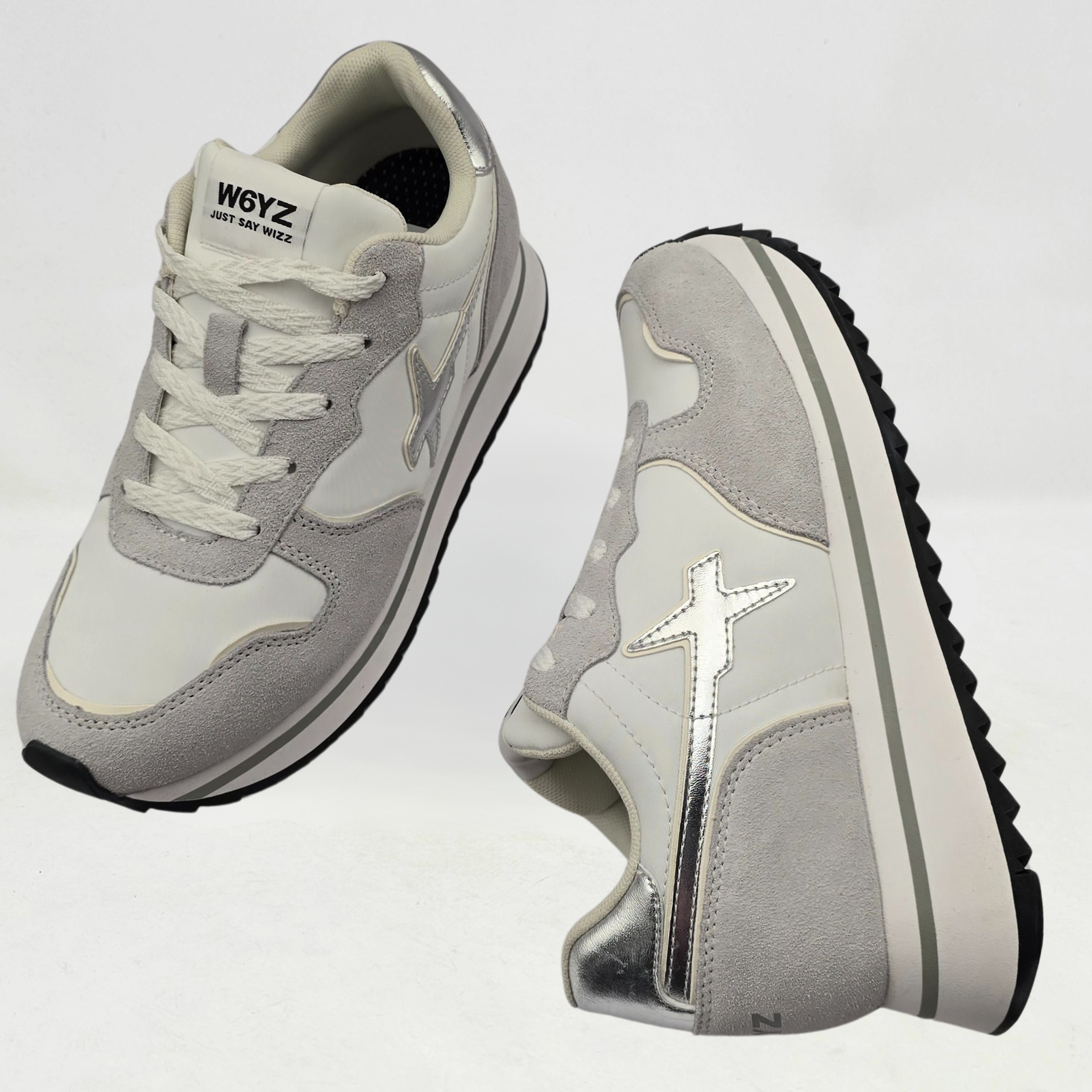 SCARPE WIZZ JUST SAY WIZZ JET-W. WHITE-SILVER-WHITE