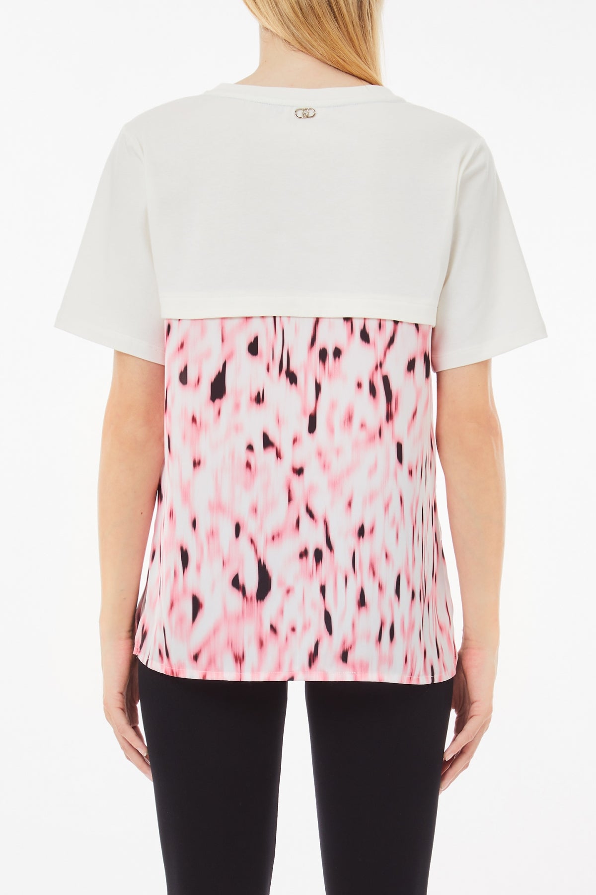 TSHIRT LIUJO MC COLOR BLOCK SCOLLO FORATO