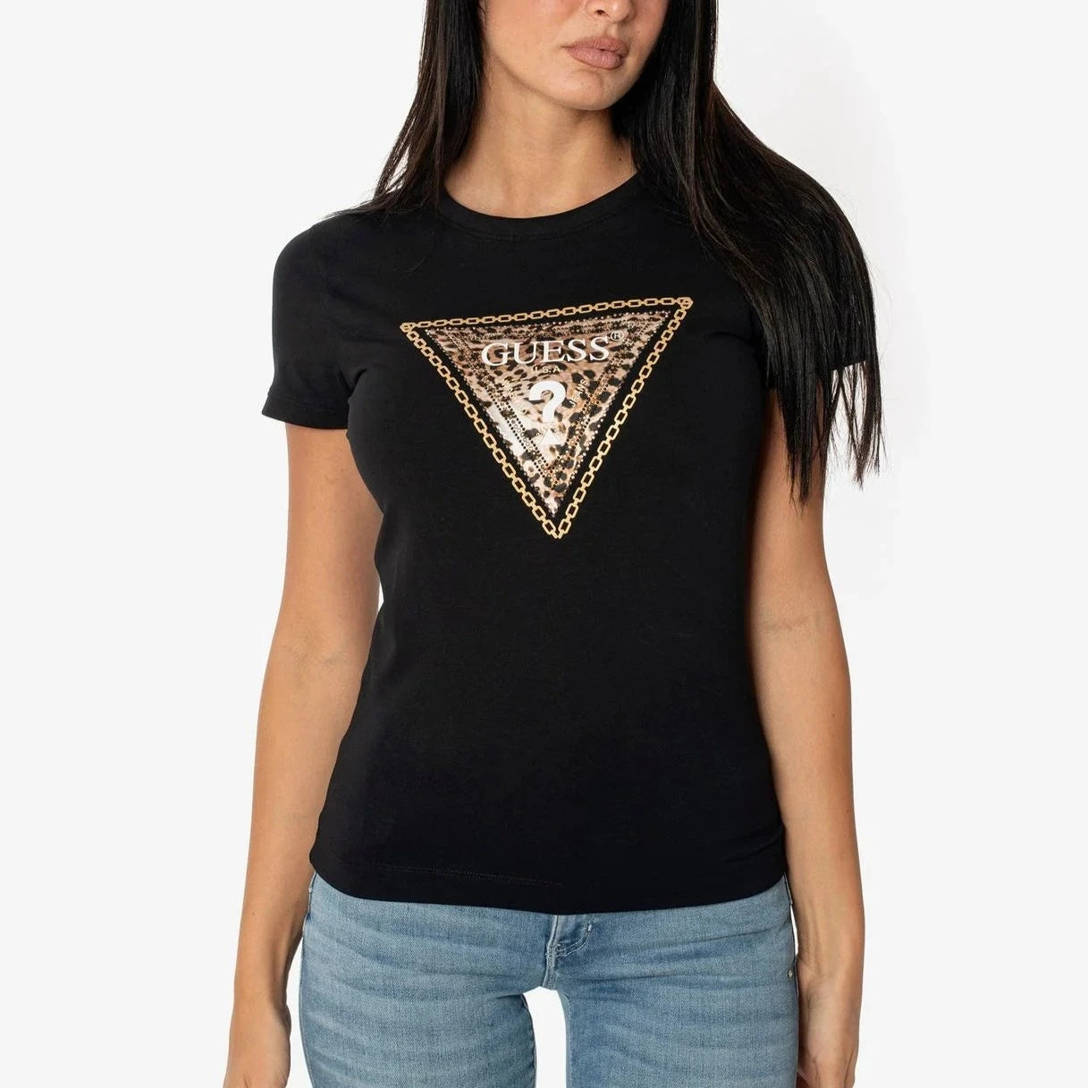 TSHIRT GUESS SLIM TRIANGLE LEO