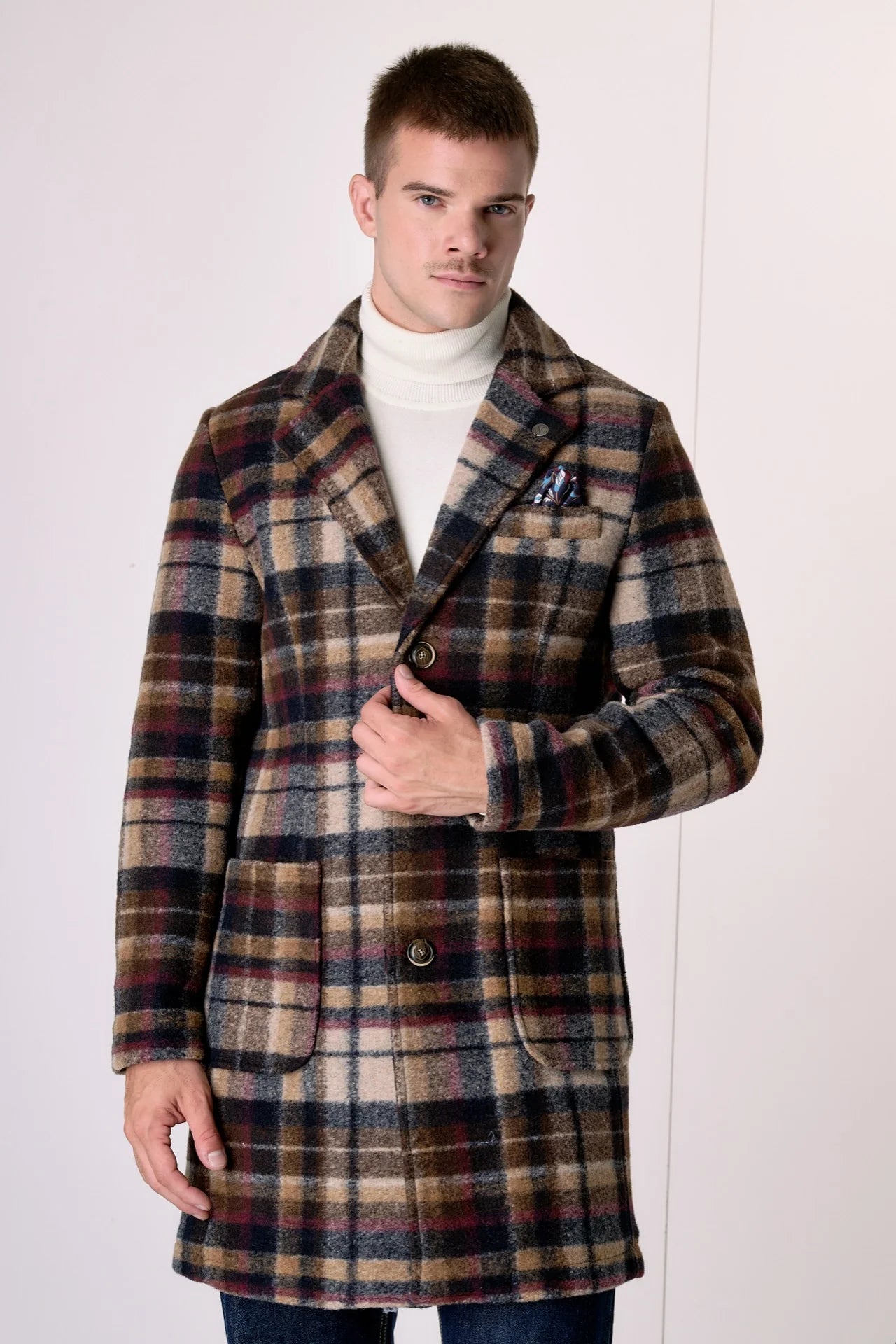 CAPPOTTO V2 BRAND SARTORIALE CHECK BLU