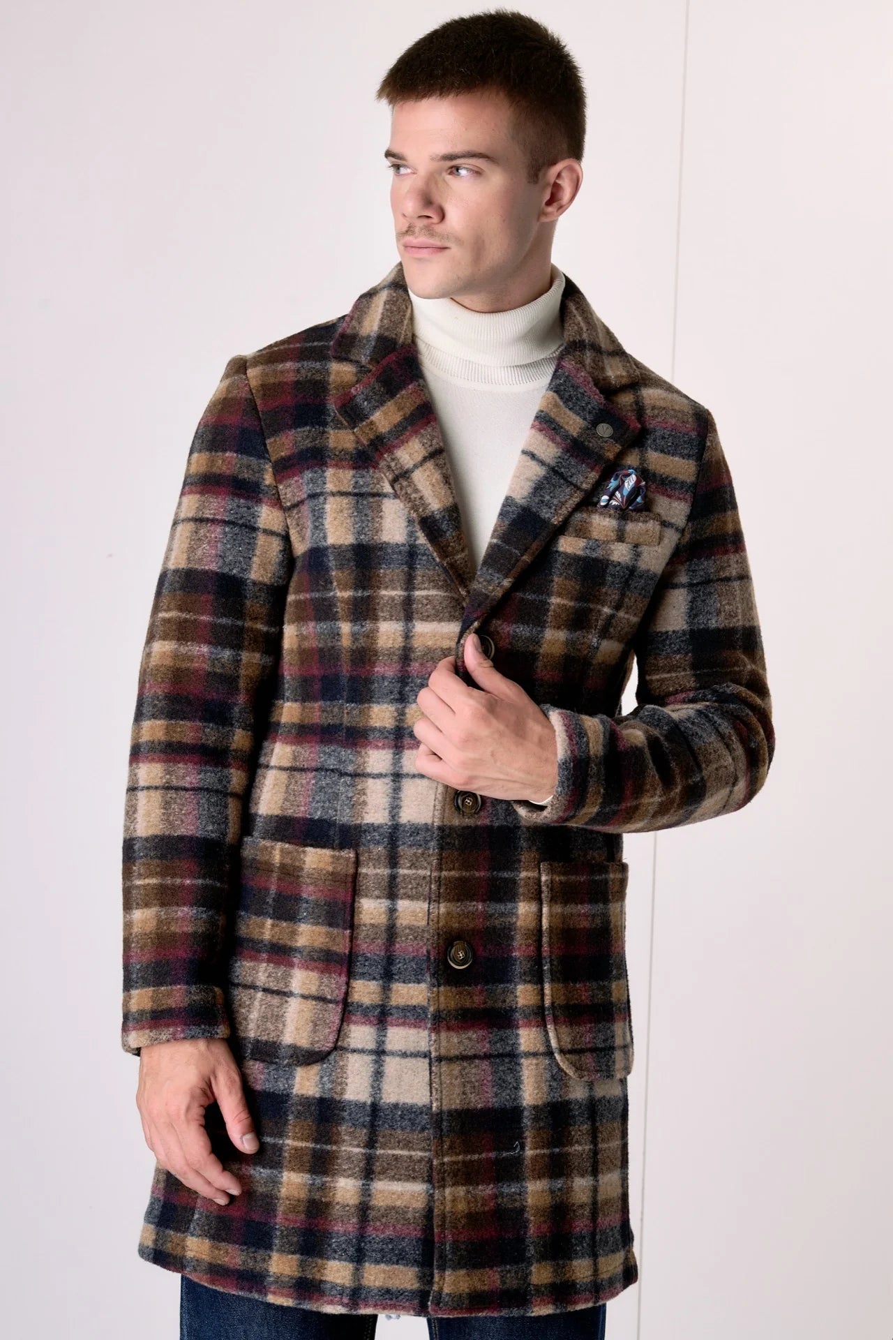 CAPPOTTO V2 BRAND SARTORIALE CHECK BLU