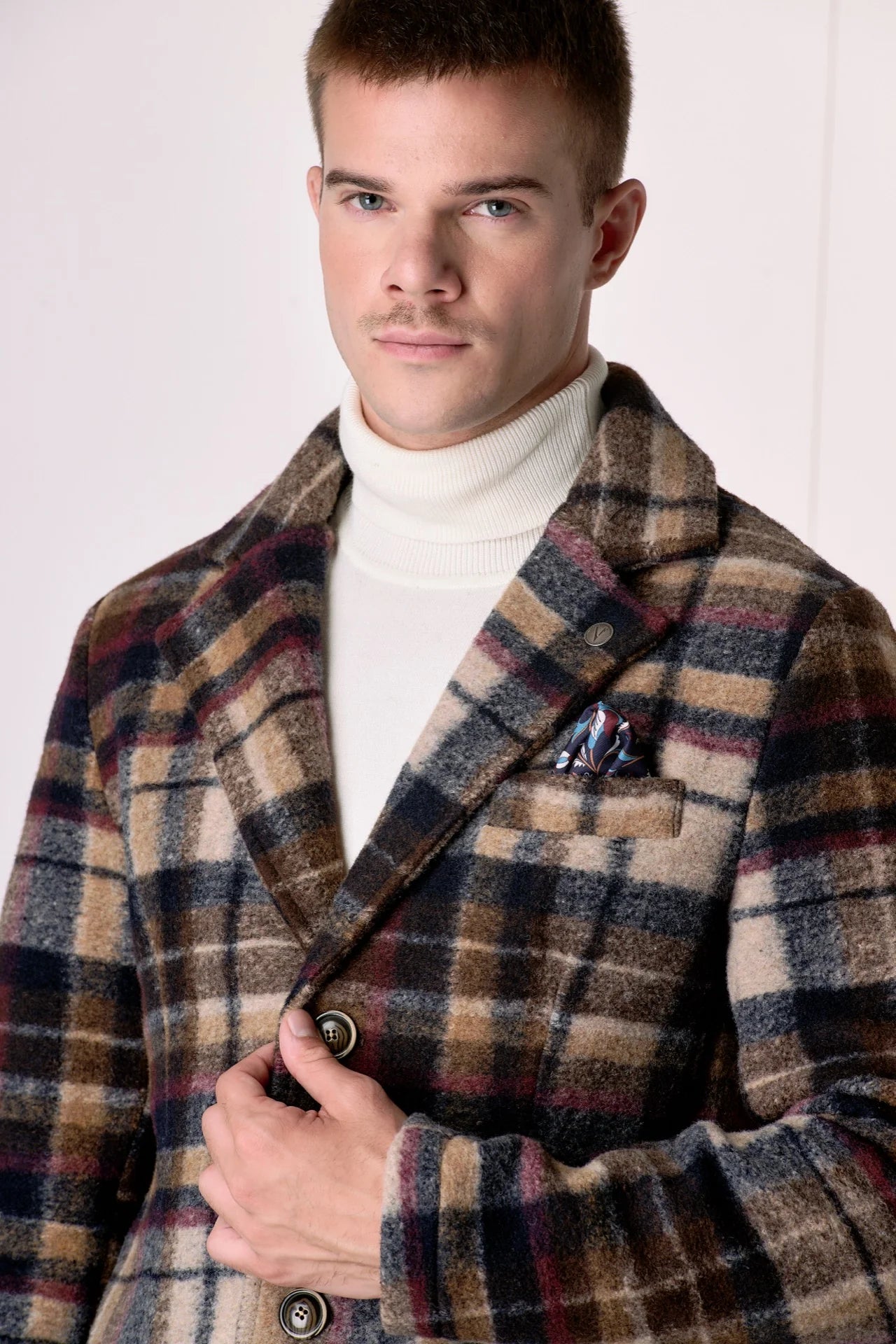 CAPPOTTO V2 BRAND SARTORIALE CHECK BLU