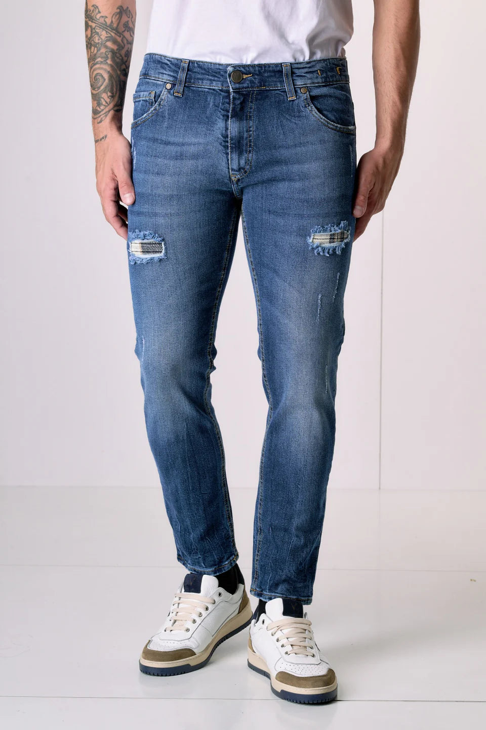 JEANS V2 BRAND BLU SCURO TASCA X