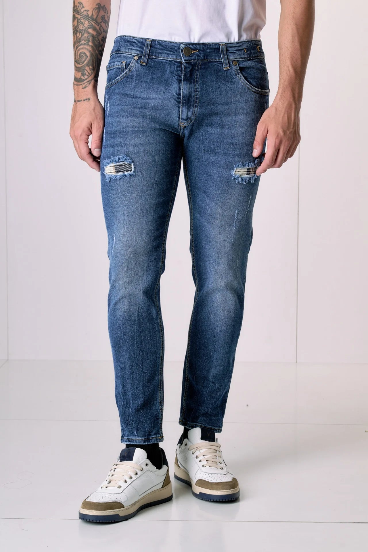 JEANS V2 BRAND BLU SCURO TASCA X