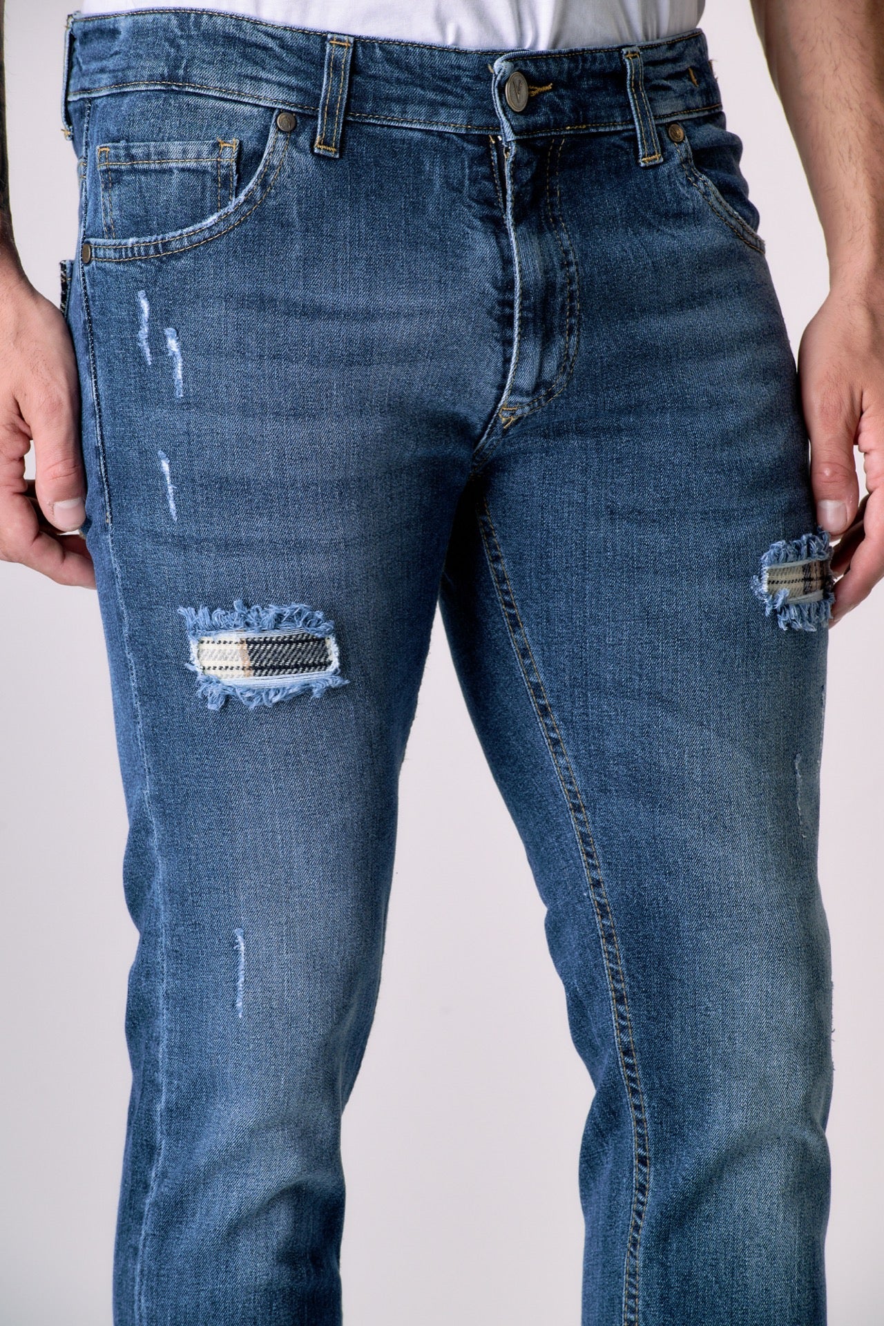 JEANS V2 BRAND BLU SCURO TASCA X