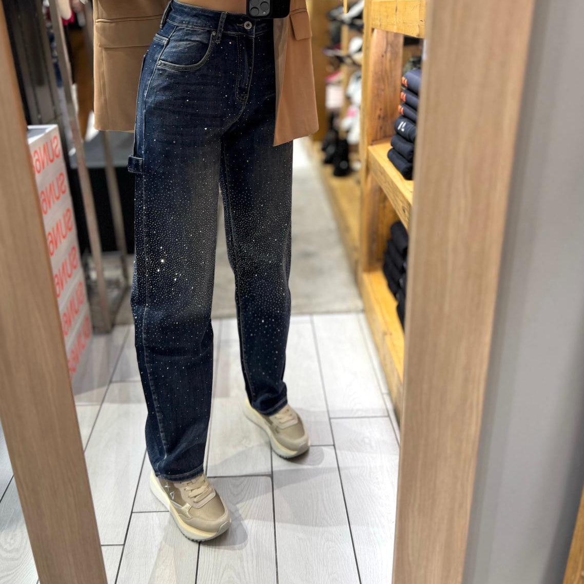 JEANS SEM AGOSTINA BALOON CARPENTER CENTER DIAMOND RAIN WASH