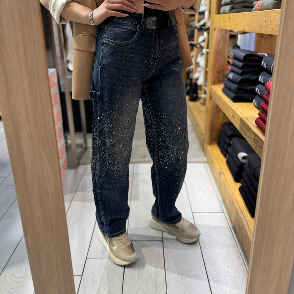 JEANS SEM AGOSTINA BALOON CARPENTER CENTER DIAMOND RAIN WASH