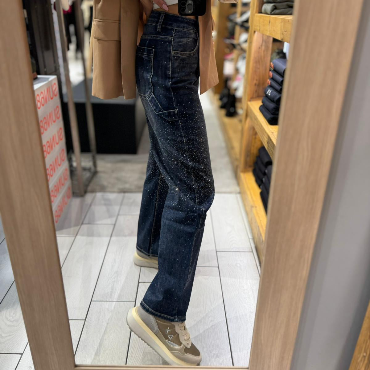 JEANS SEM AGOSTINA BALOON CARPENTER CENTER DIAMOND RAIN WASH