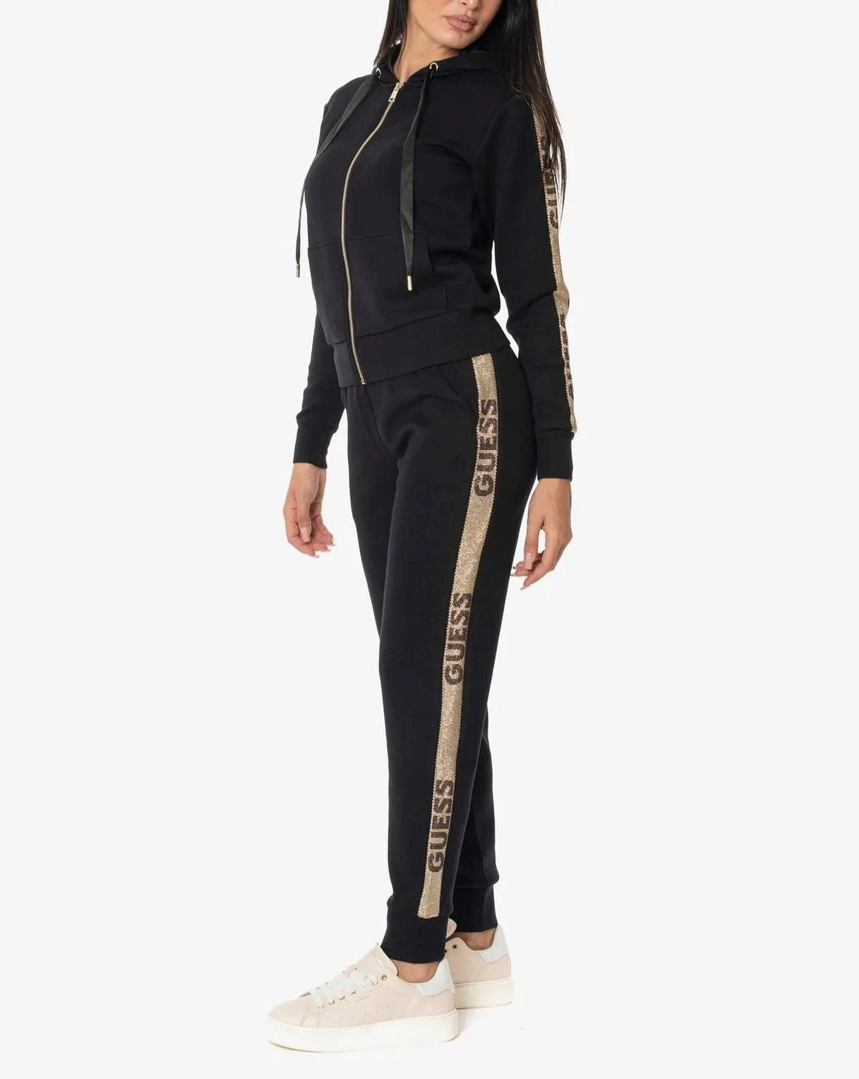 PANTALONE GUESS IN FELPA CON LOGO STUDS