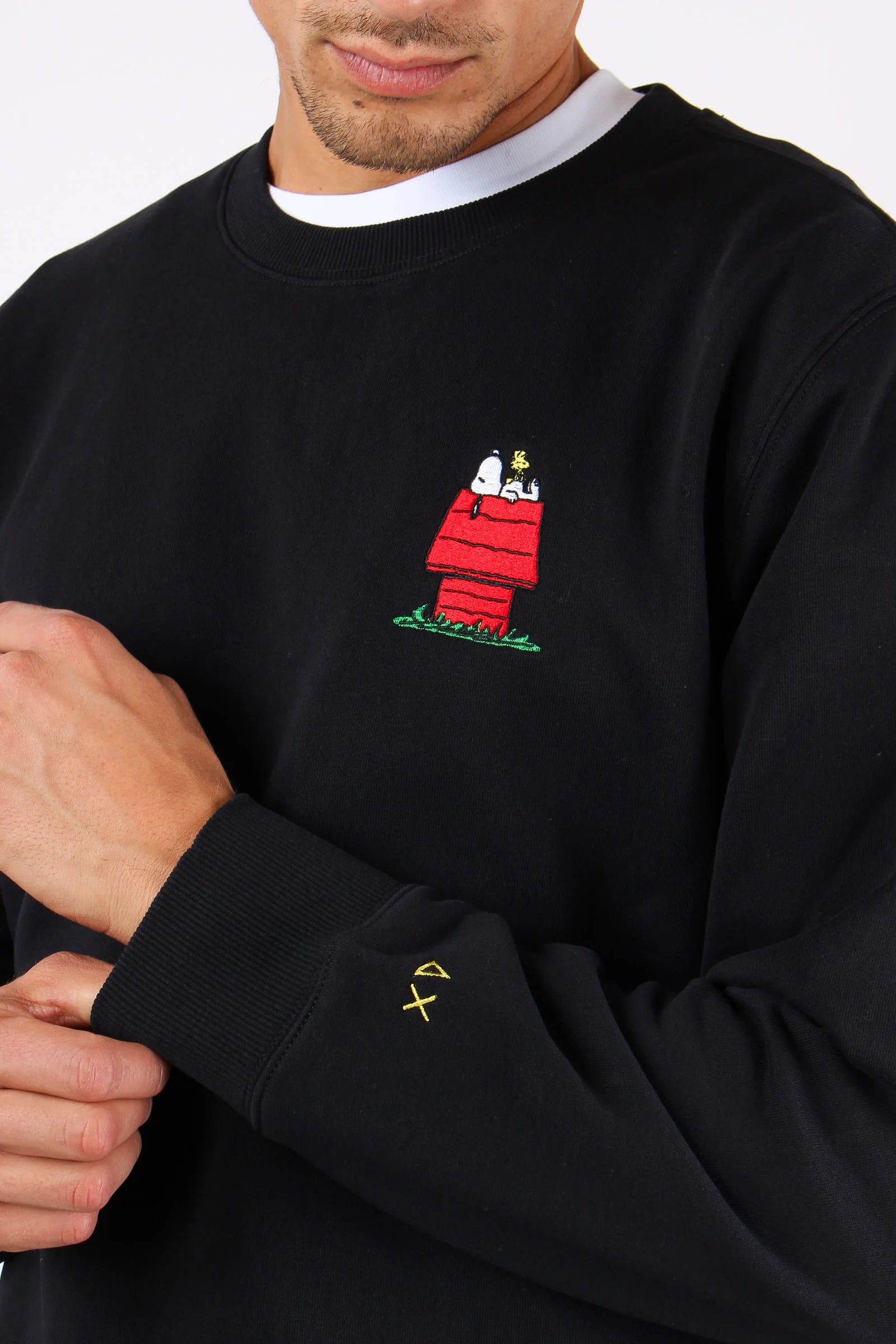 FELPA SUN68 X PEANUTS GIROCOLLO SMALL RICAMO SNOOPY