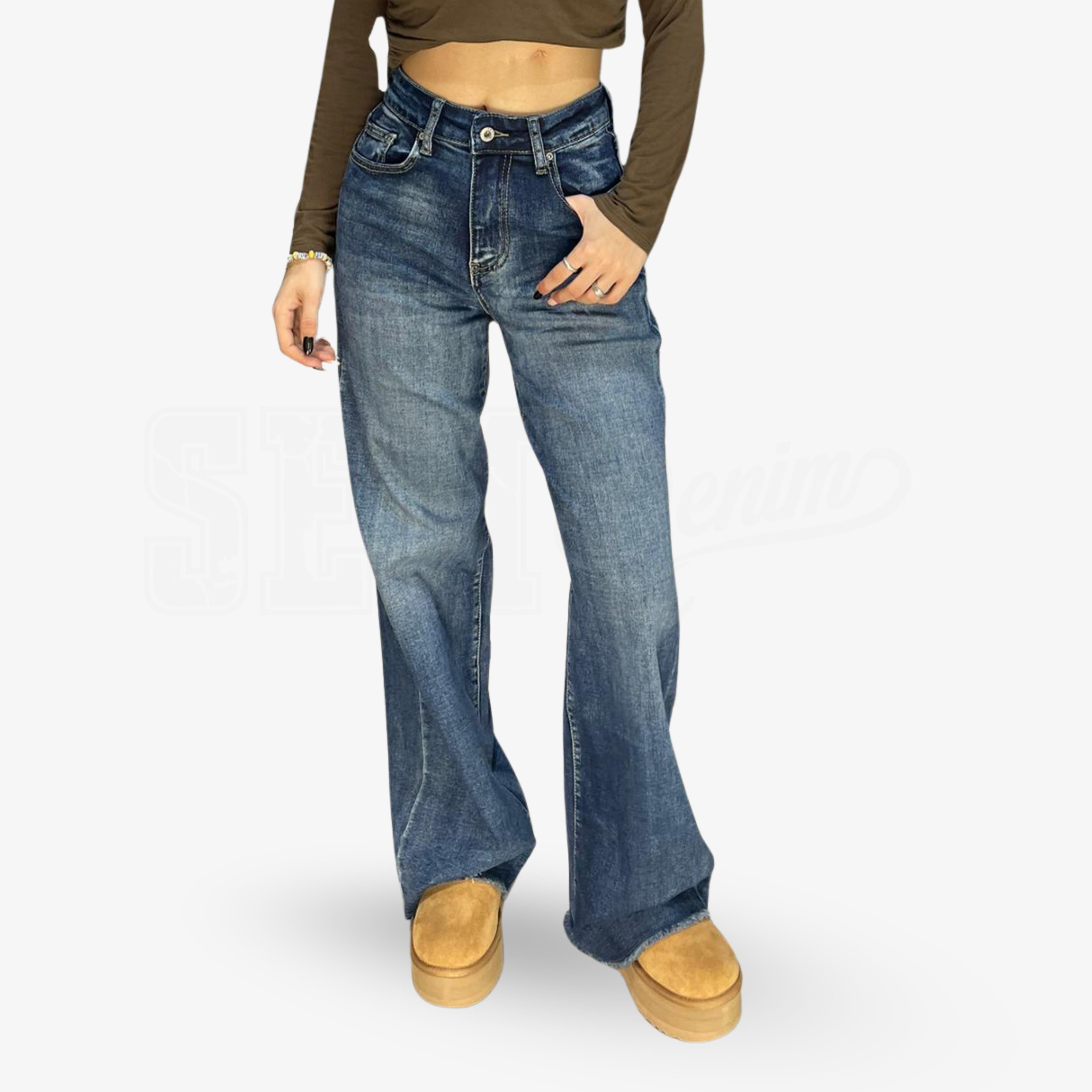 JEANS SEM ADELASIA WIDE LEG V.ALTA SHAPE UP F. TAGLIATO