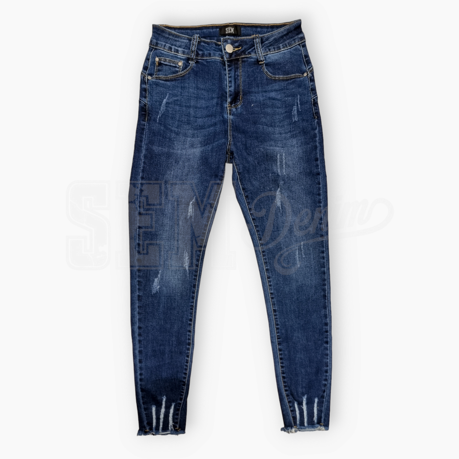 JEANS SEM ADRIANA SKINNY PUSH UP MICROROTTURE F. STRAPPATO
