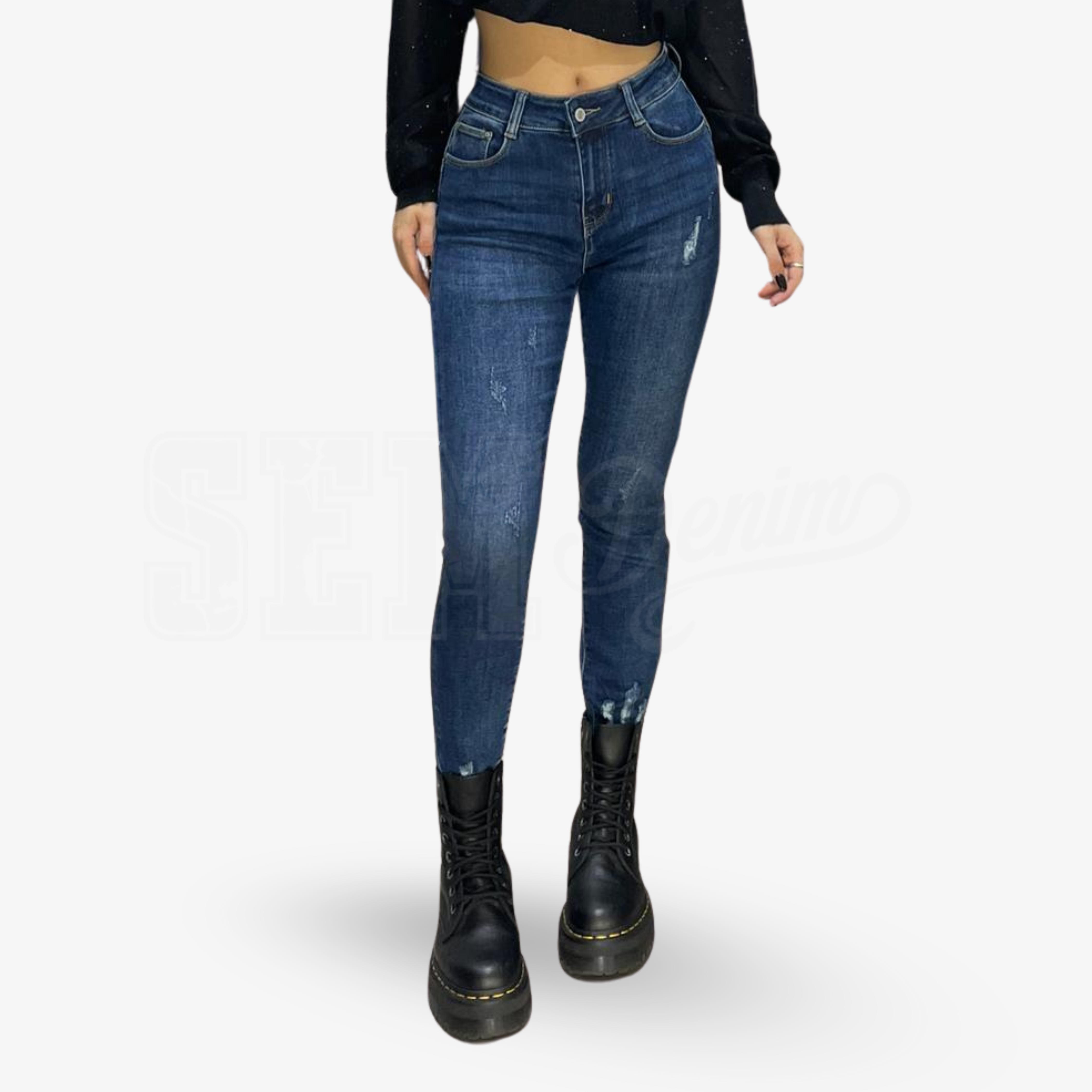 JEANS SEM ADRIANA SKINNY PUSH UP MICROROTTURE F. STRAPPATO