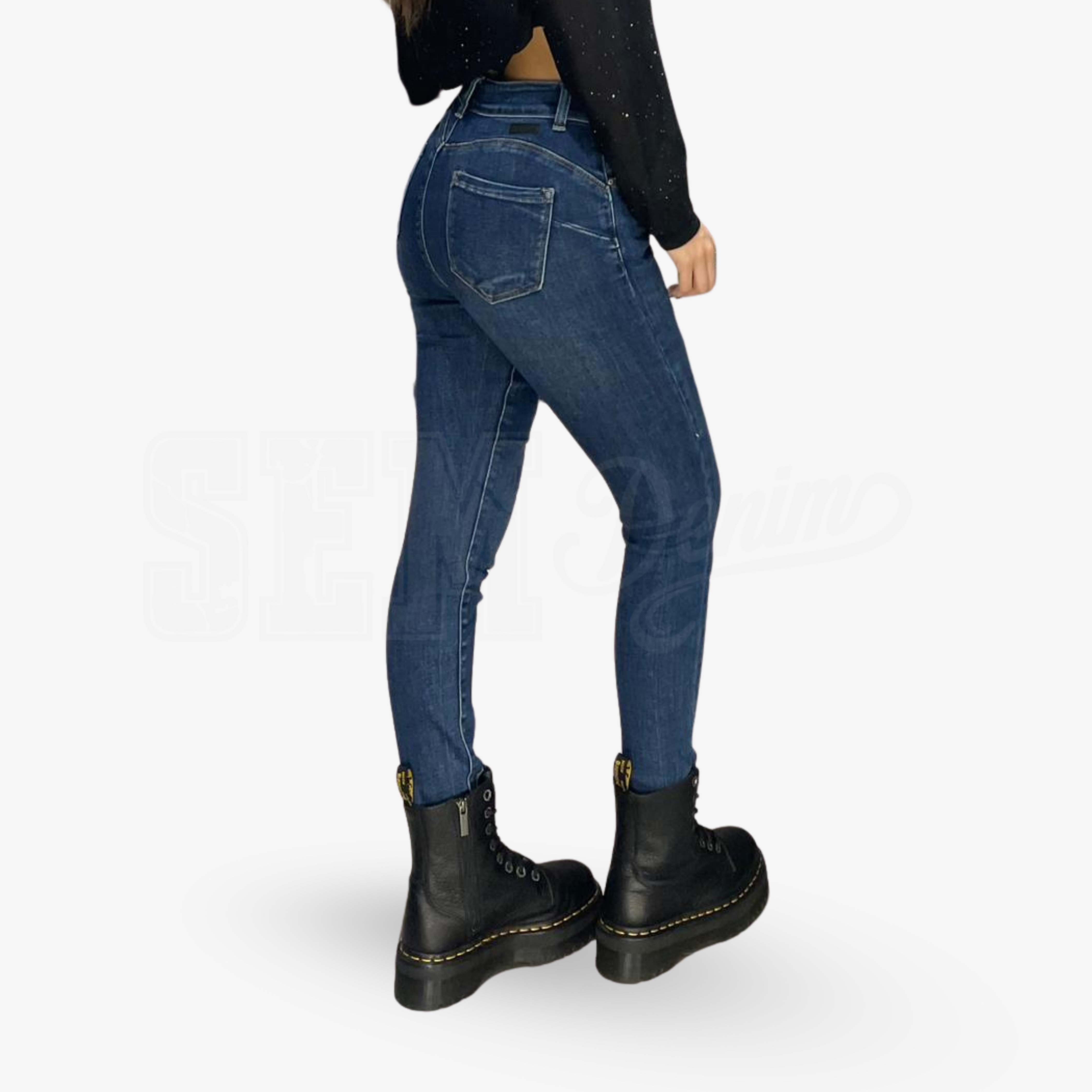 JEANS SEM ADRIANA SKINNY PUSH UP MICROROTTURE F. STRAPPATO