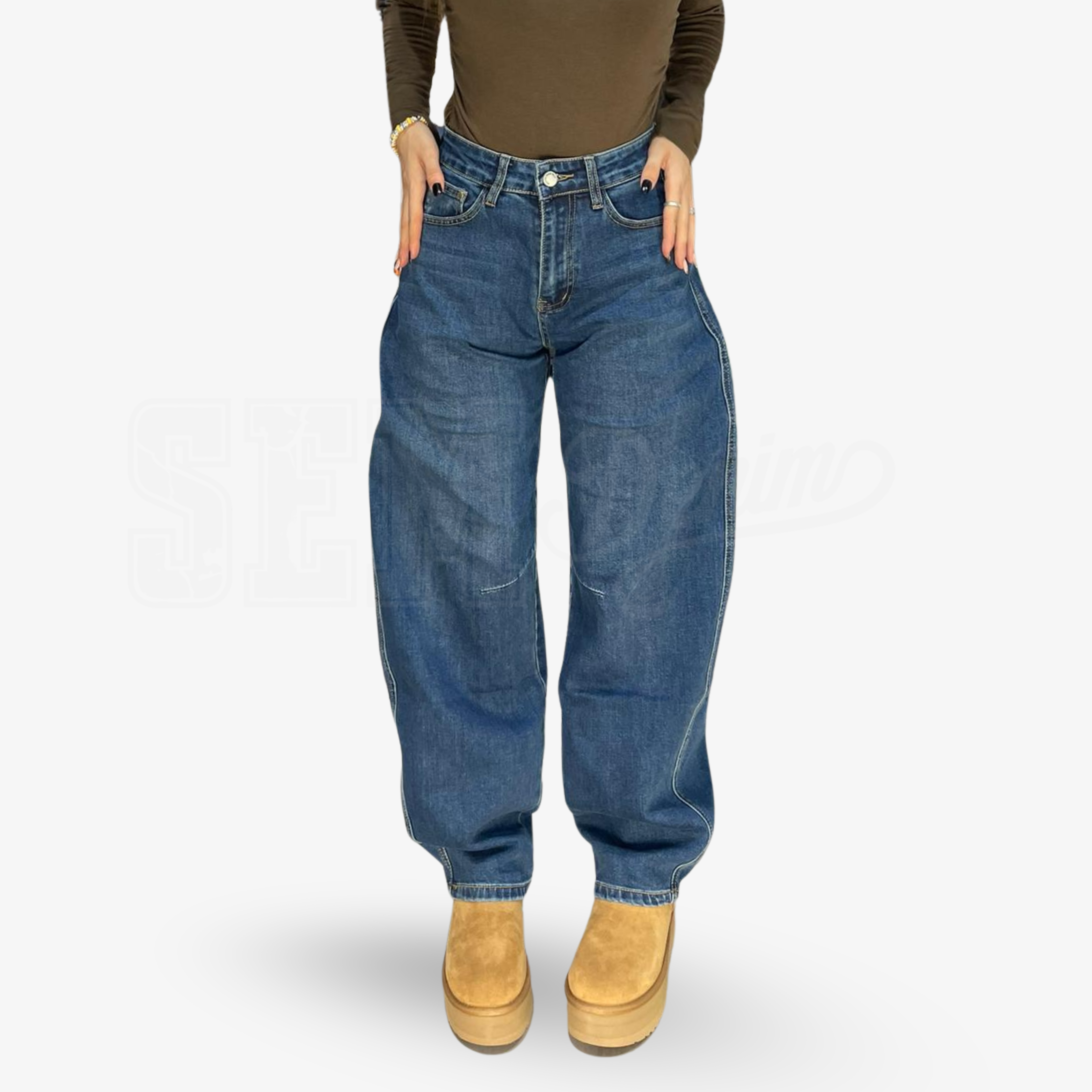 JEANS SEM ARIANNA BALOON V.ALTA CUCITURA