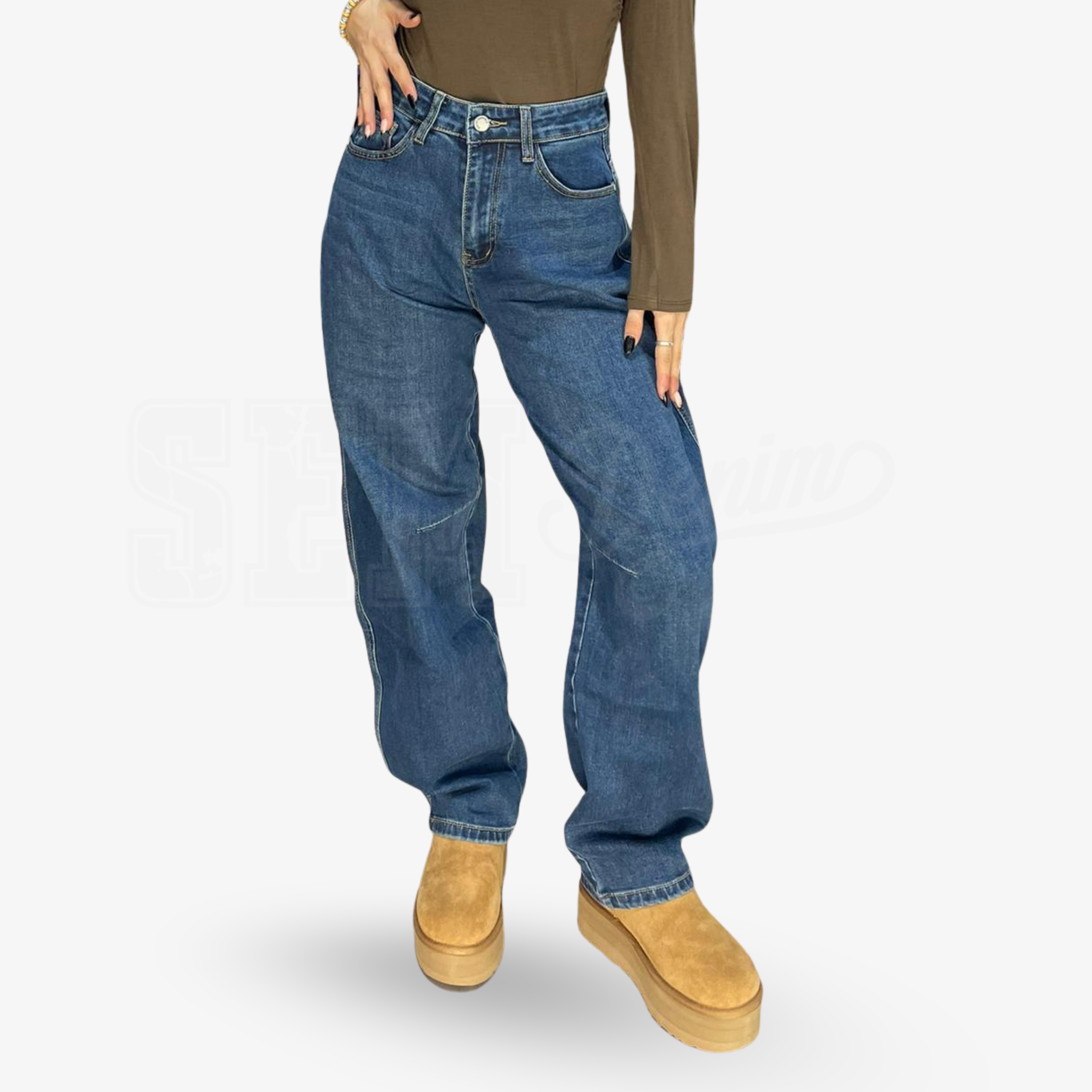 JEANS SEM ARIANNA BALOON V.ALTA CUCITURA