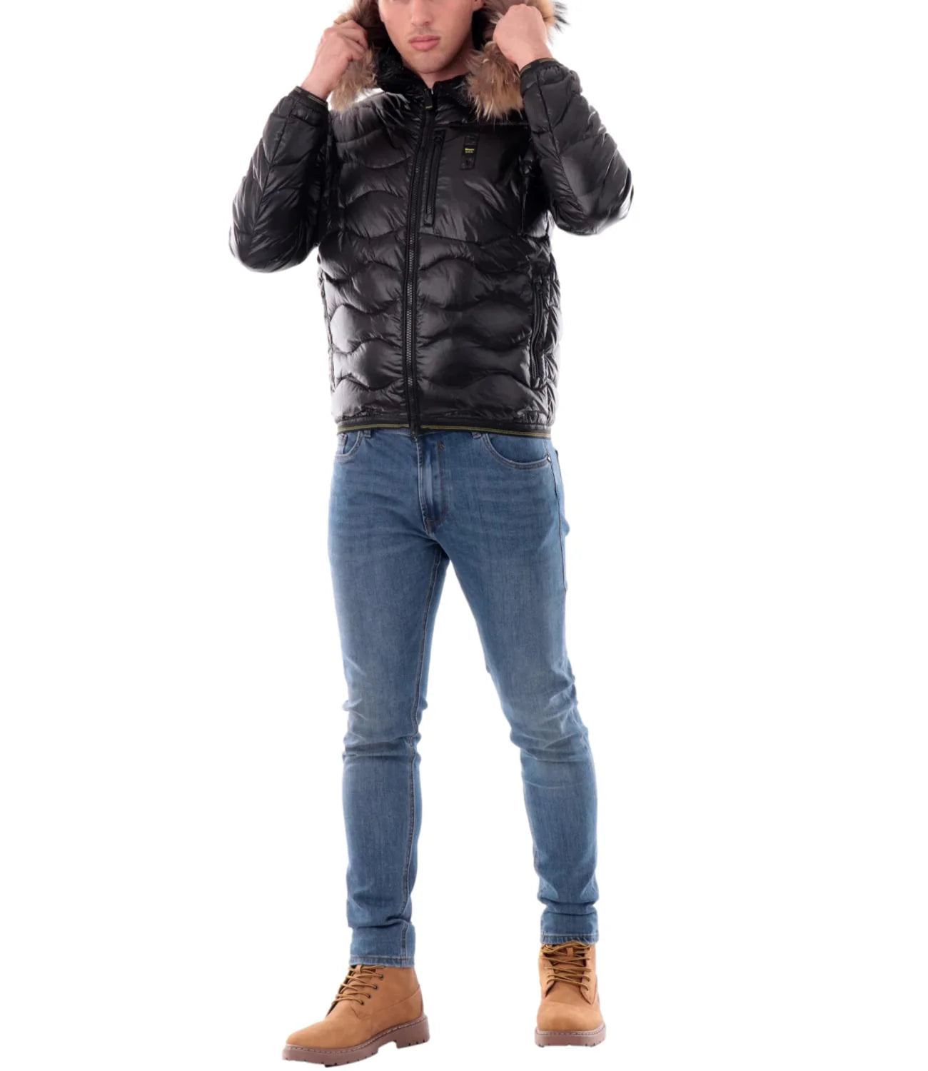 PIUMINO BLAUER WAVEFUR ONDINA INT PIUMA CON PELO UOMO