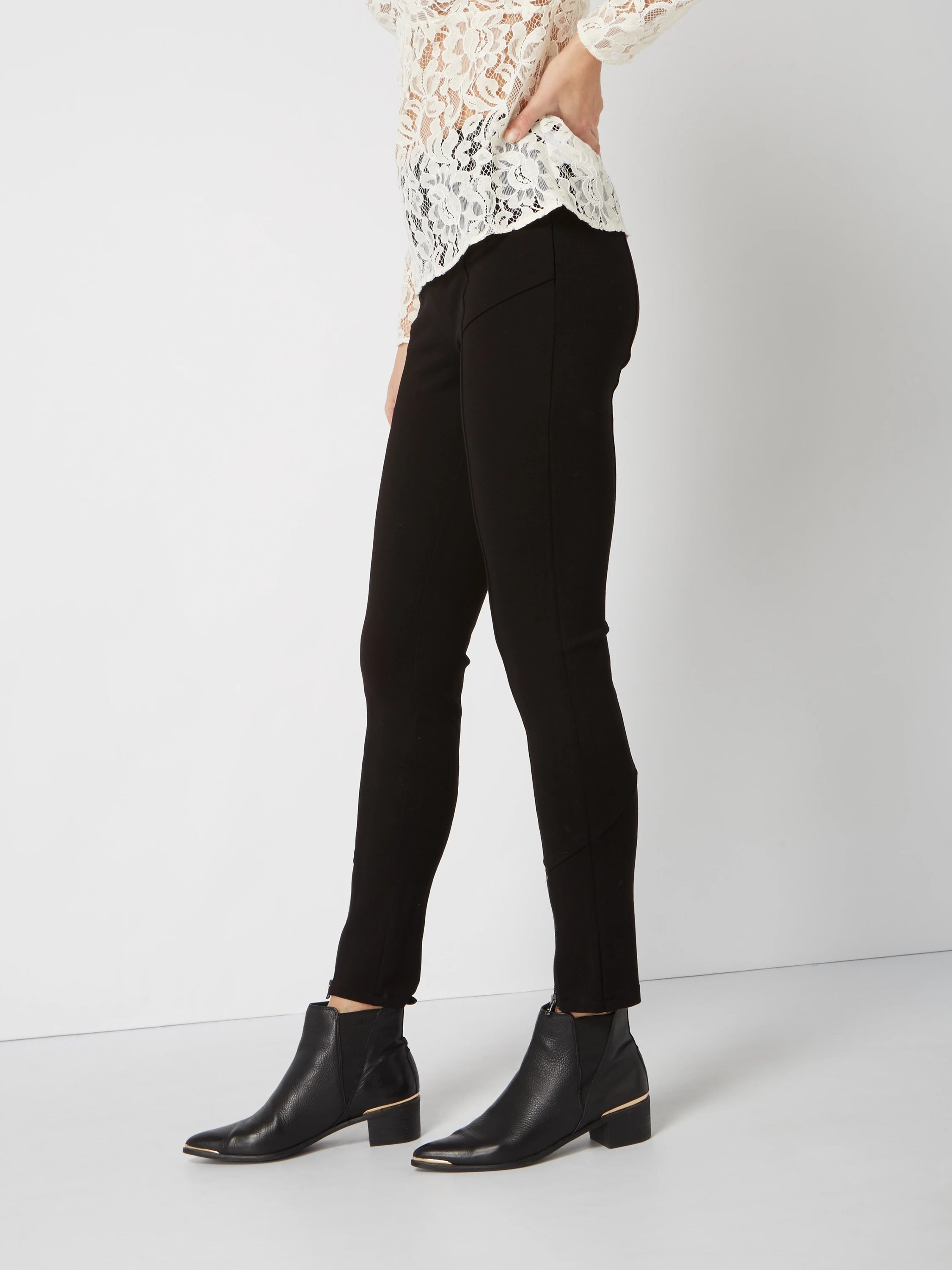 PANTALONE GINNY PUNTO MILANO FONDO ZIP