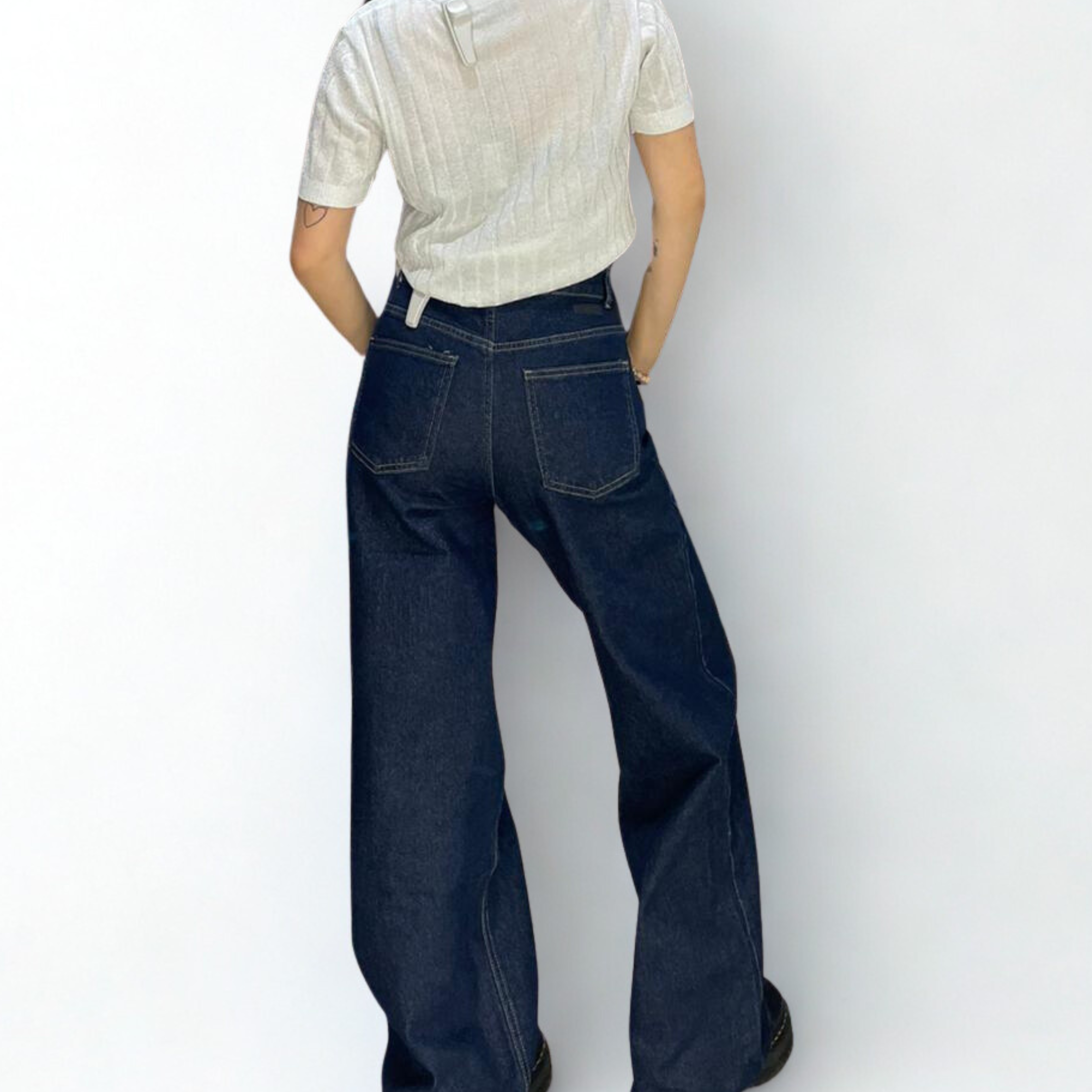 JEANS SEM CATIA WIDE FIT CHIUSURA STORTA V.ALTA LAV. SCURO