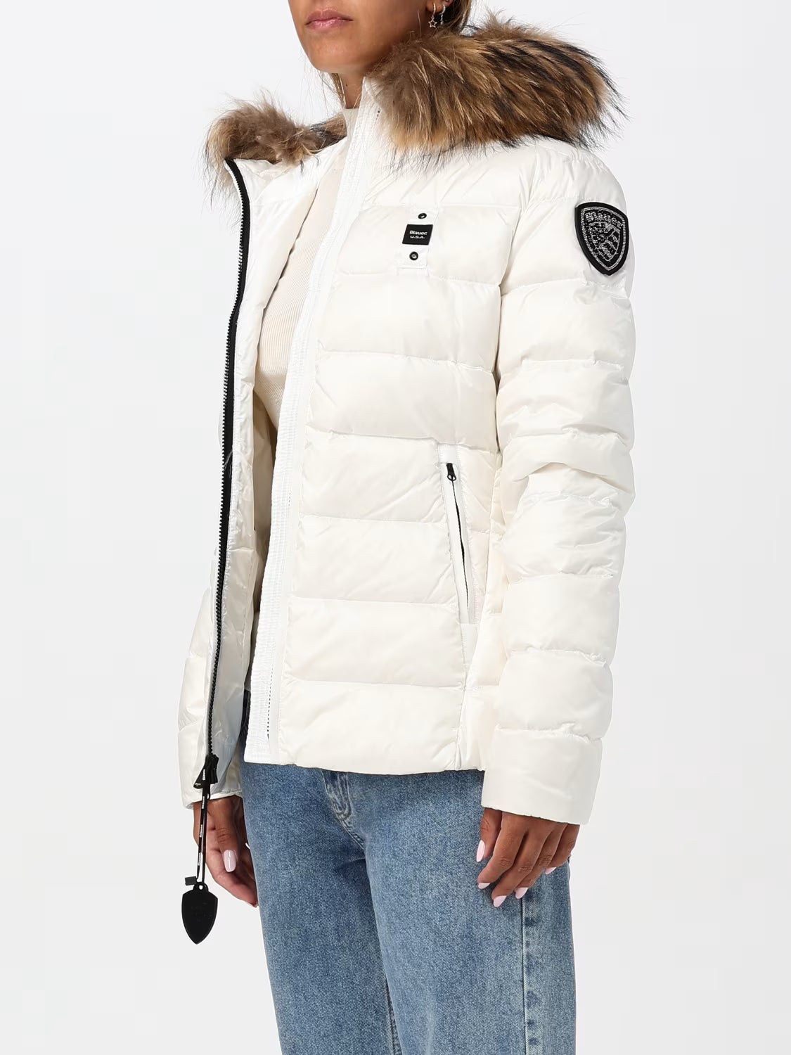 PIUMINO BLAUER ARCADIA TRAMA DRITTO CON PELO INT. PIUMA