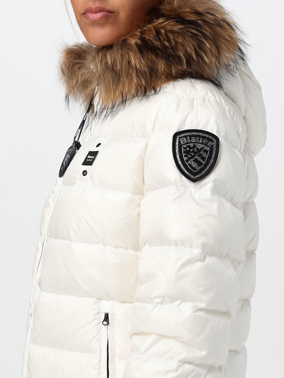 PIUMINO BLAUER ARCADIA TRAMA DRITTO CON PELO INT. PIUMA