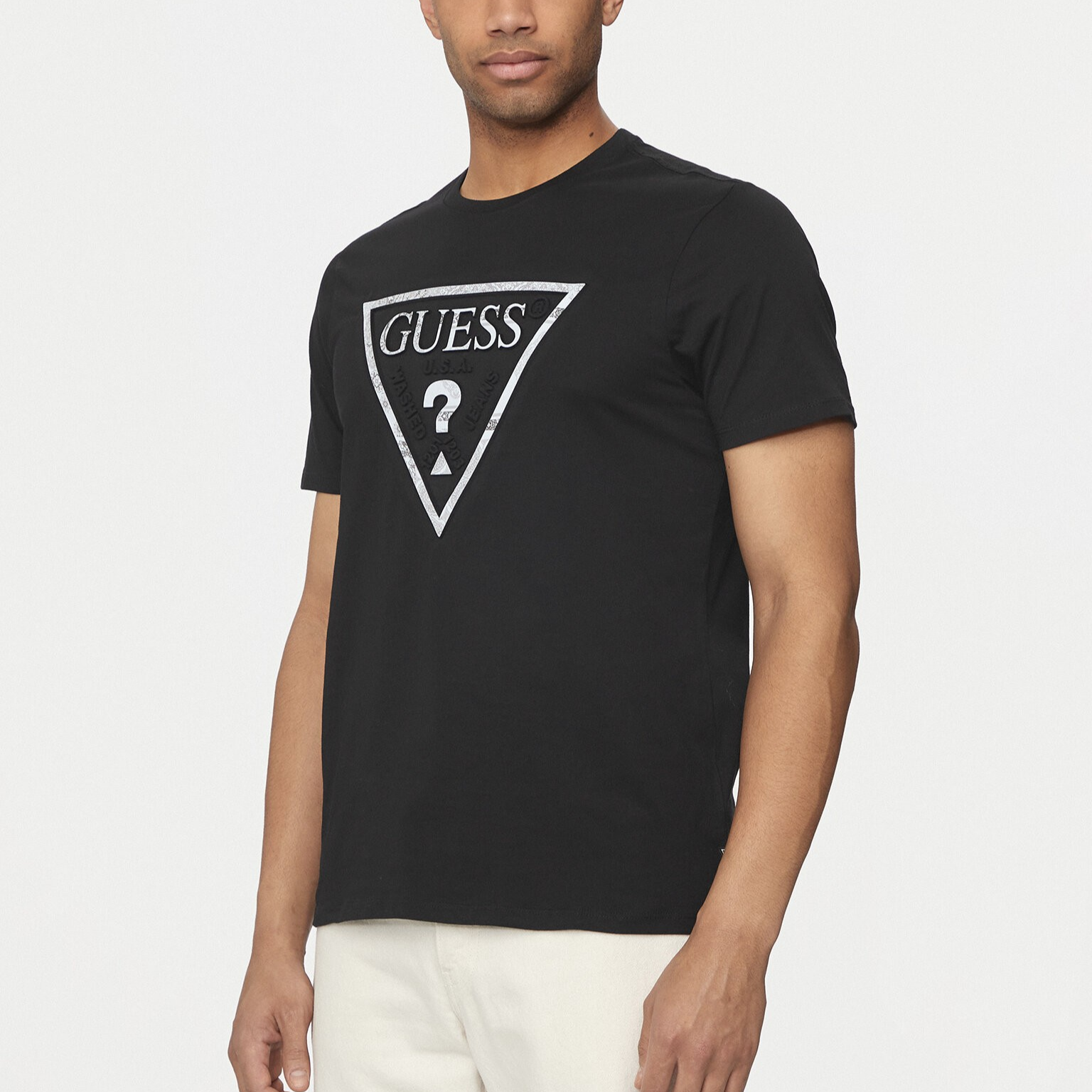 TSHIRT GUESS PATCHWORK EMBOSSED LOGO