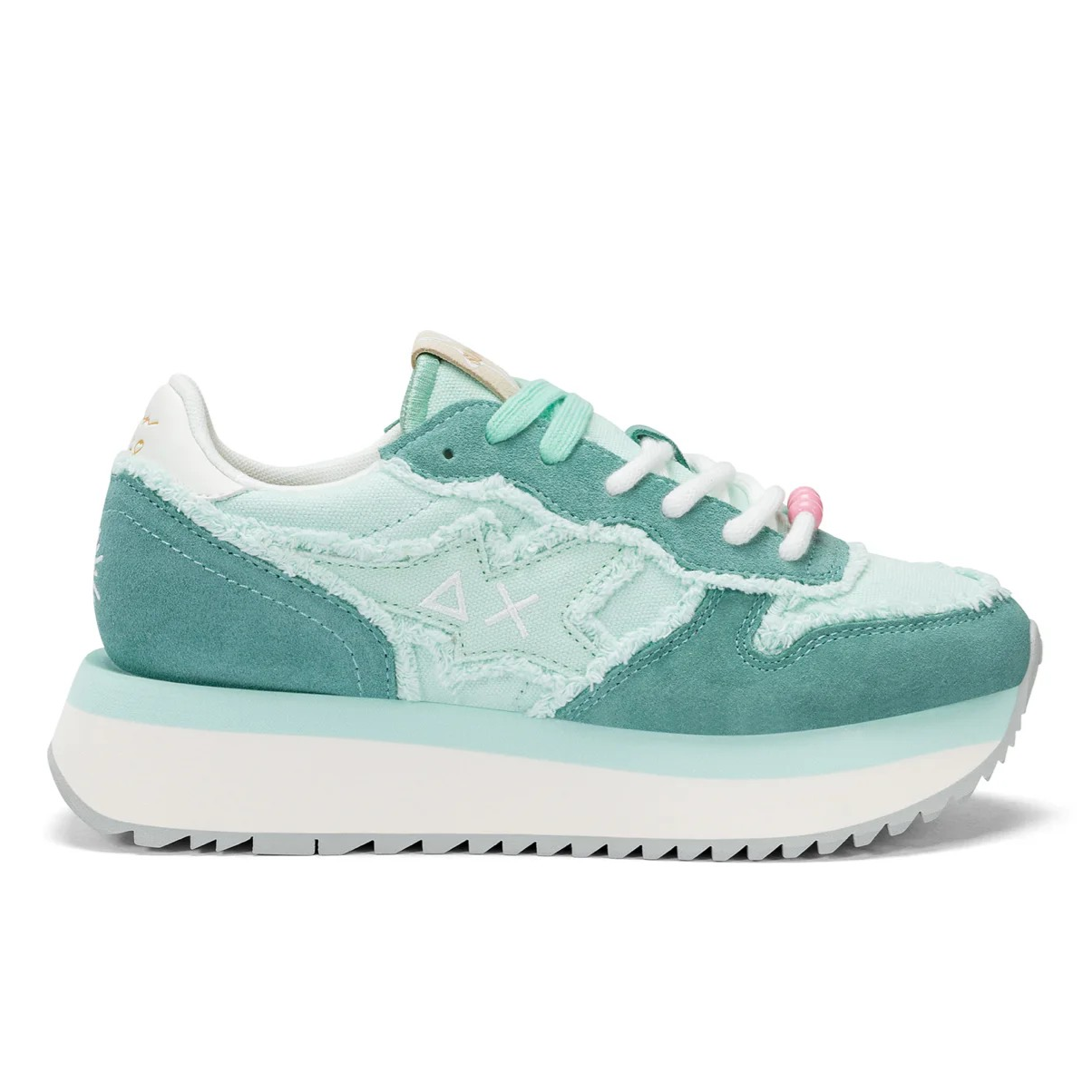 SCARPE SUN68 W BIG STARGIRL CANVAS ACQUA