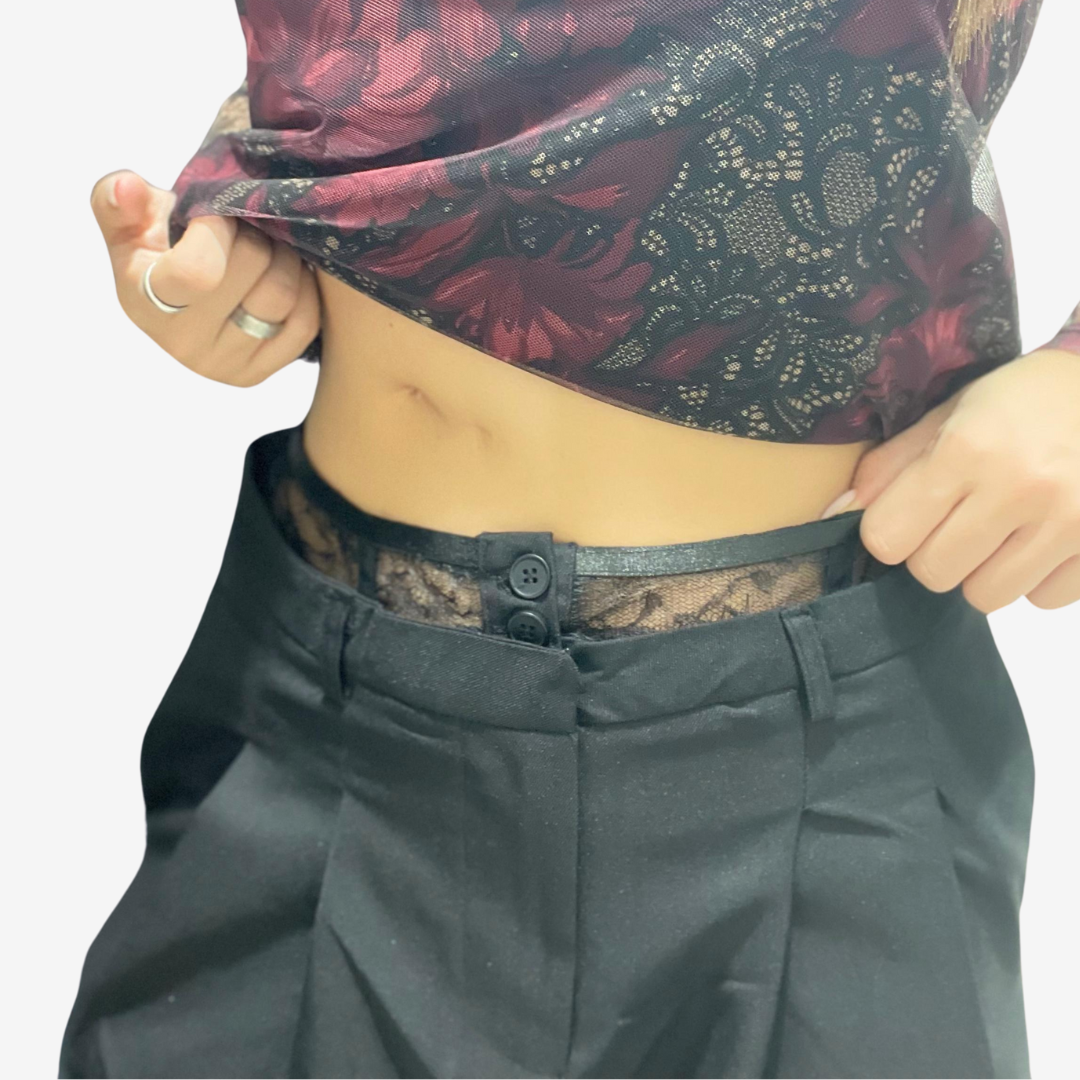 PANTALONE SEM MAYA VITA IN PIZZO PALAZZO CON PENCES